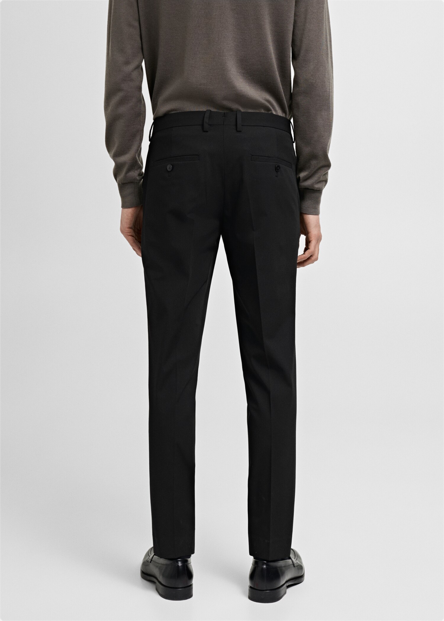 Stretch fabric super slim-fit suit trousers - Reverse of the article