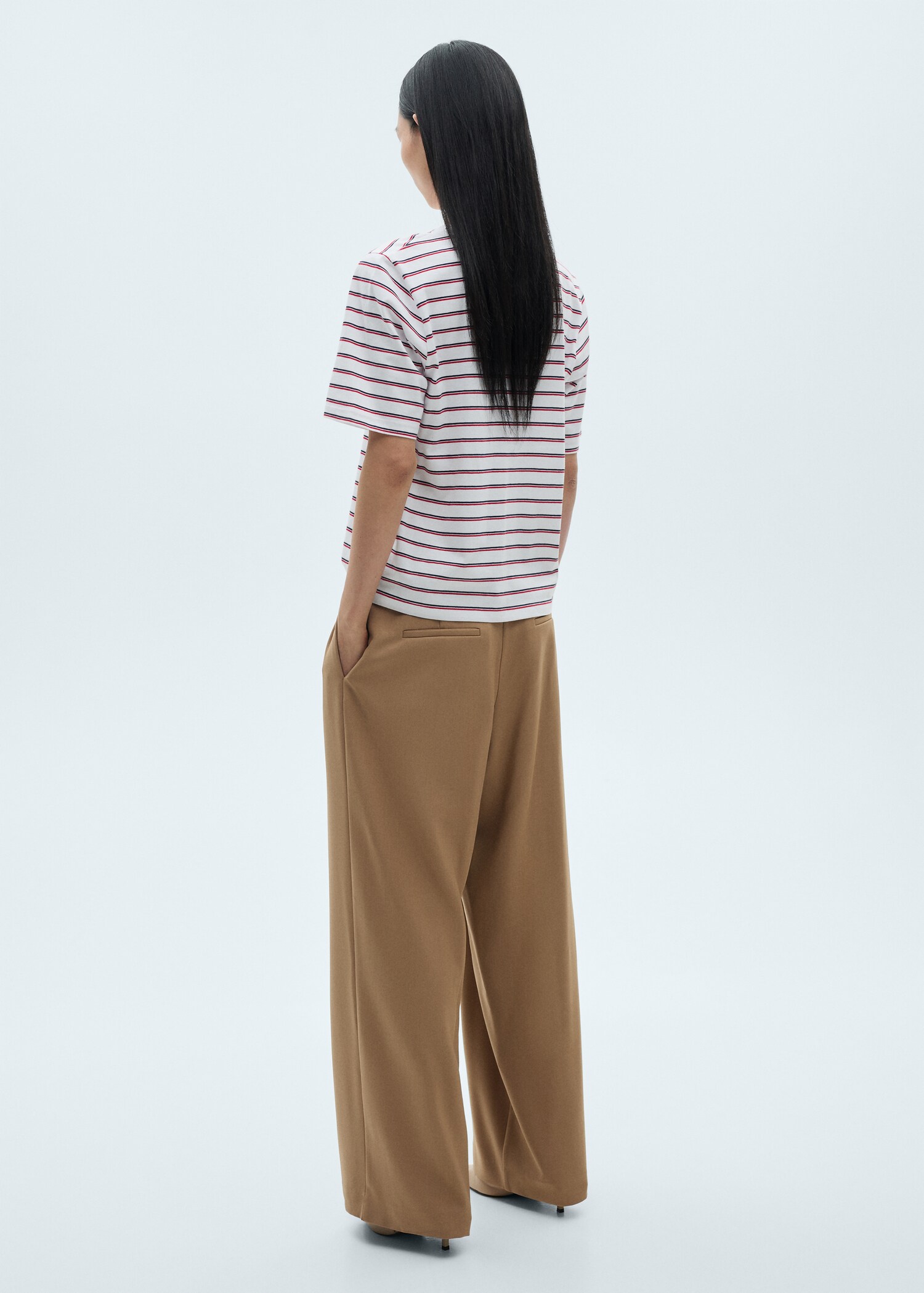Striped cotton T-shirt - Reverse of the article