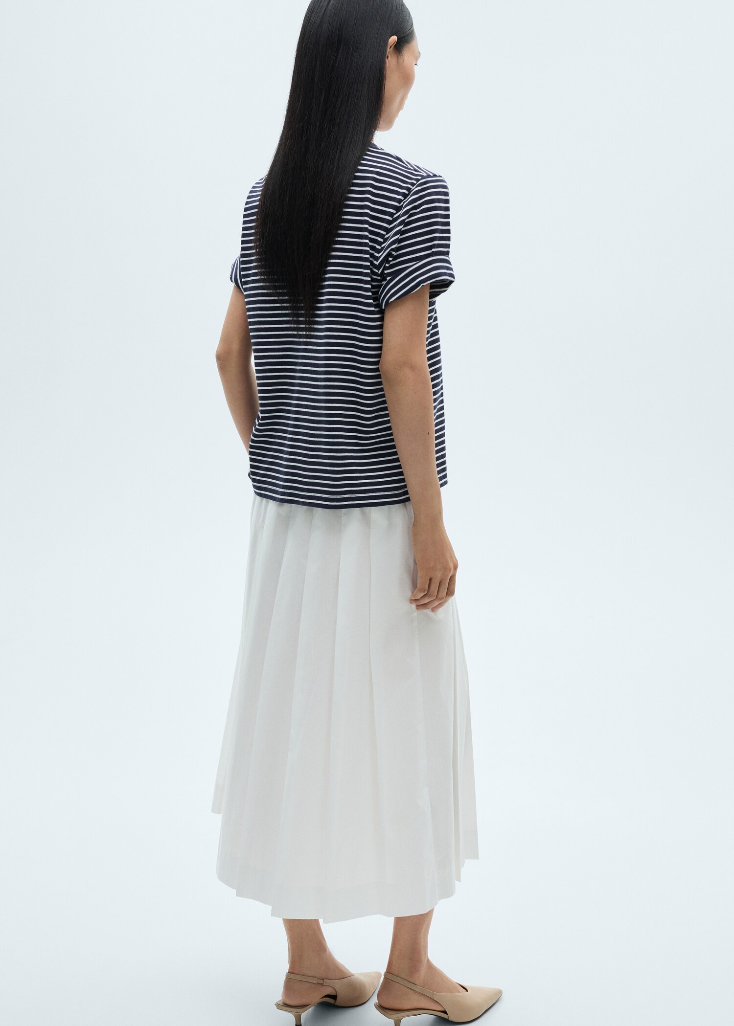 Striped cotton T-shirt - Reverse of the article
