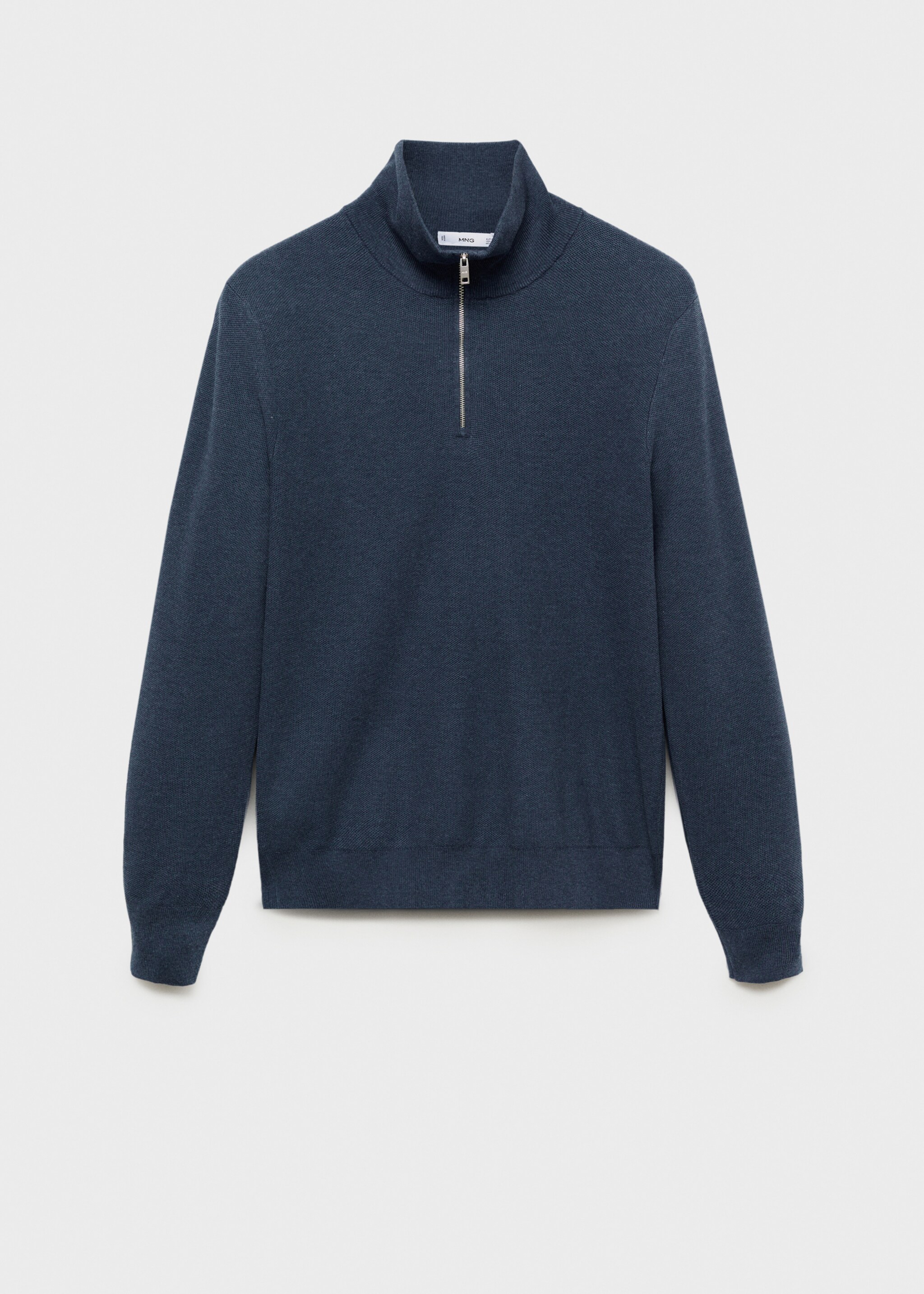 Camisola com microestrutura e gola com fecho de correr - Artigo sem modelo