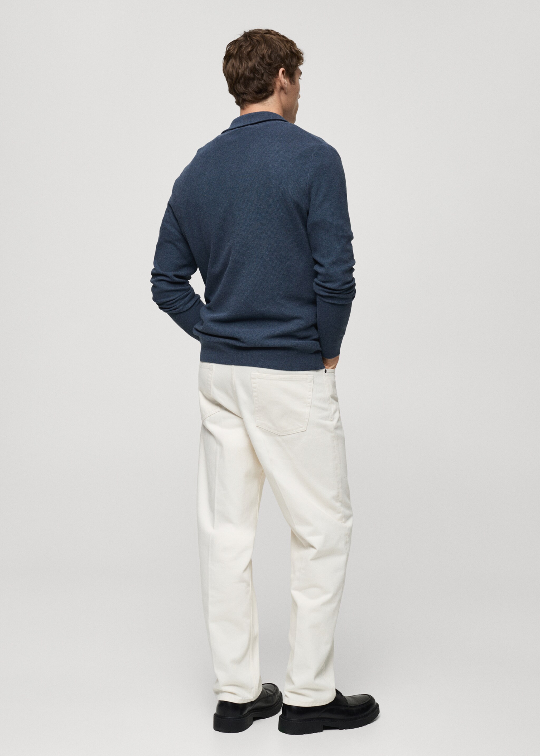 Camisola com microestrutura e gola com fecho de correr - Verso do artigo