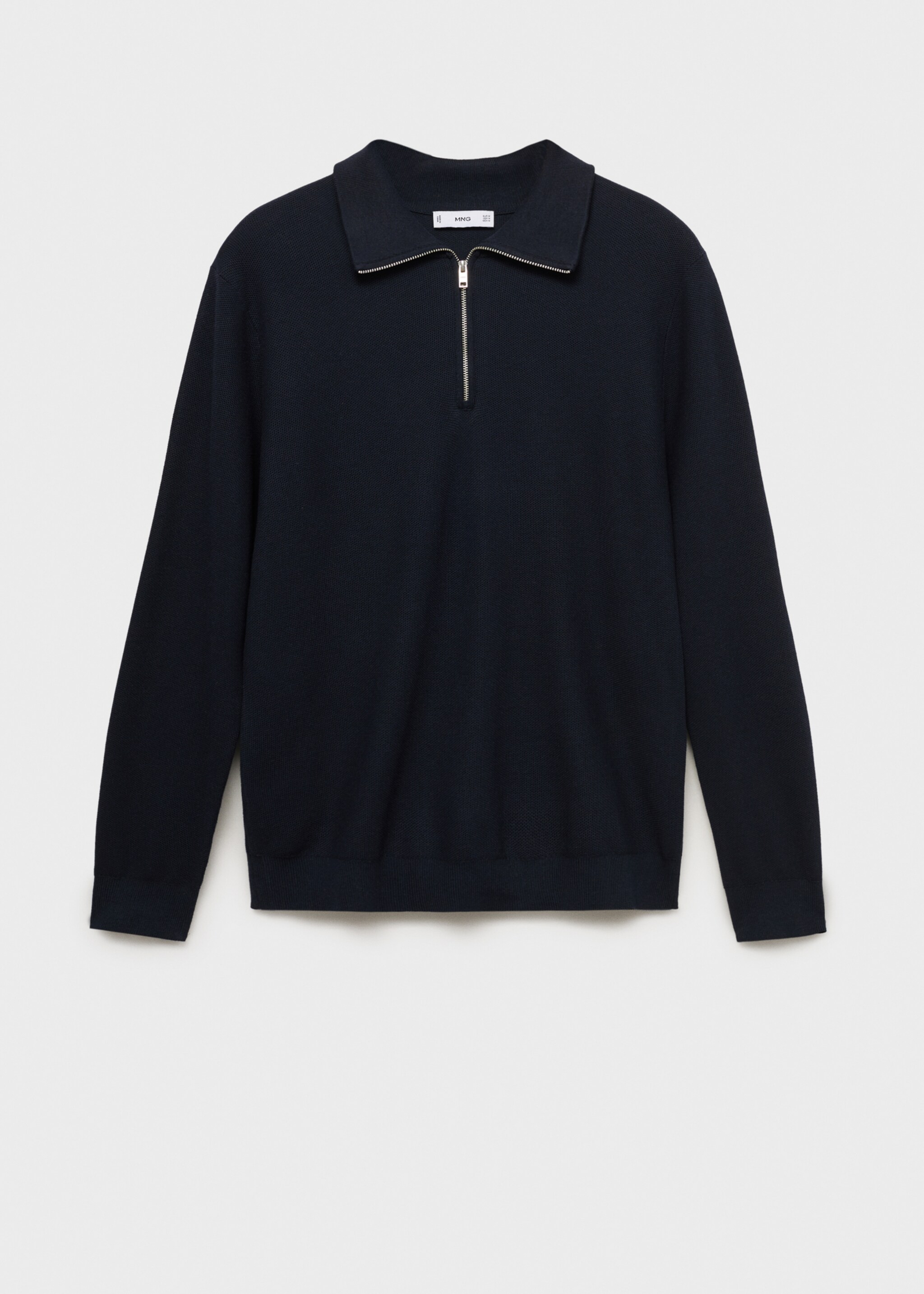 Microstructure sweater with zipper collar - Article without model