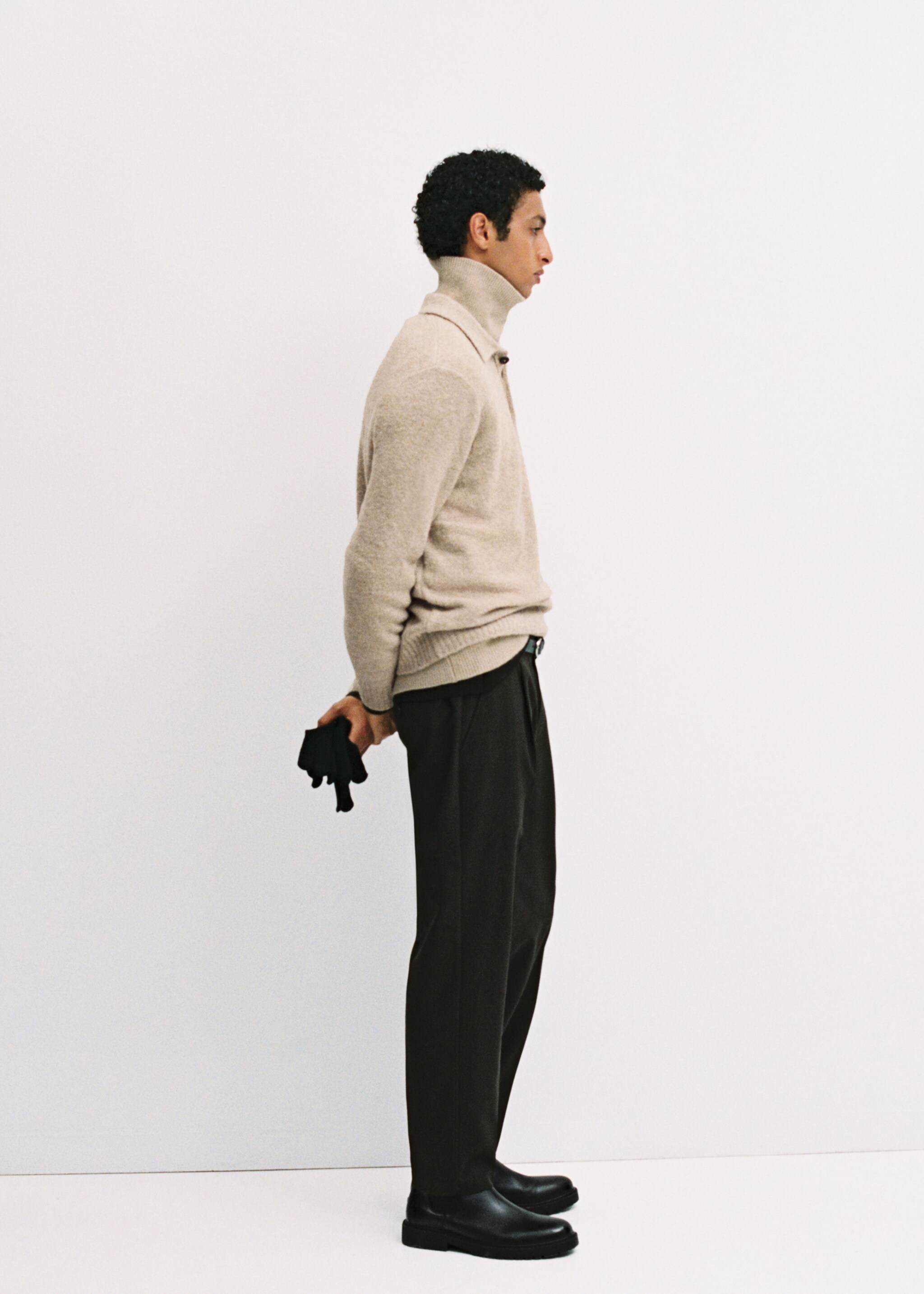 Mini boucle knit polo shirt - Details of the article 3