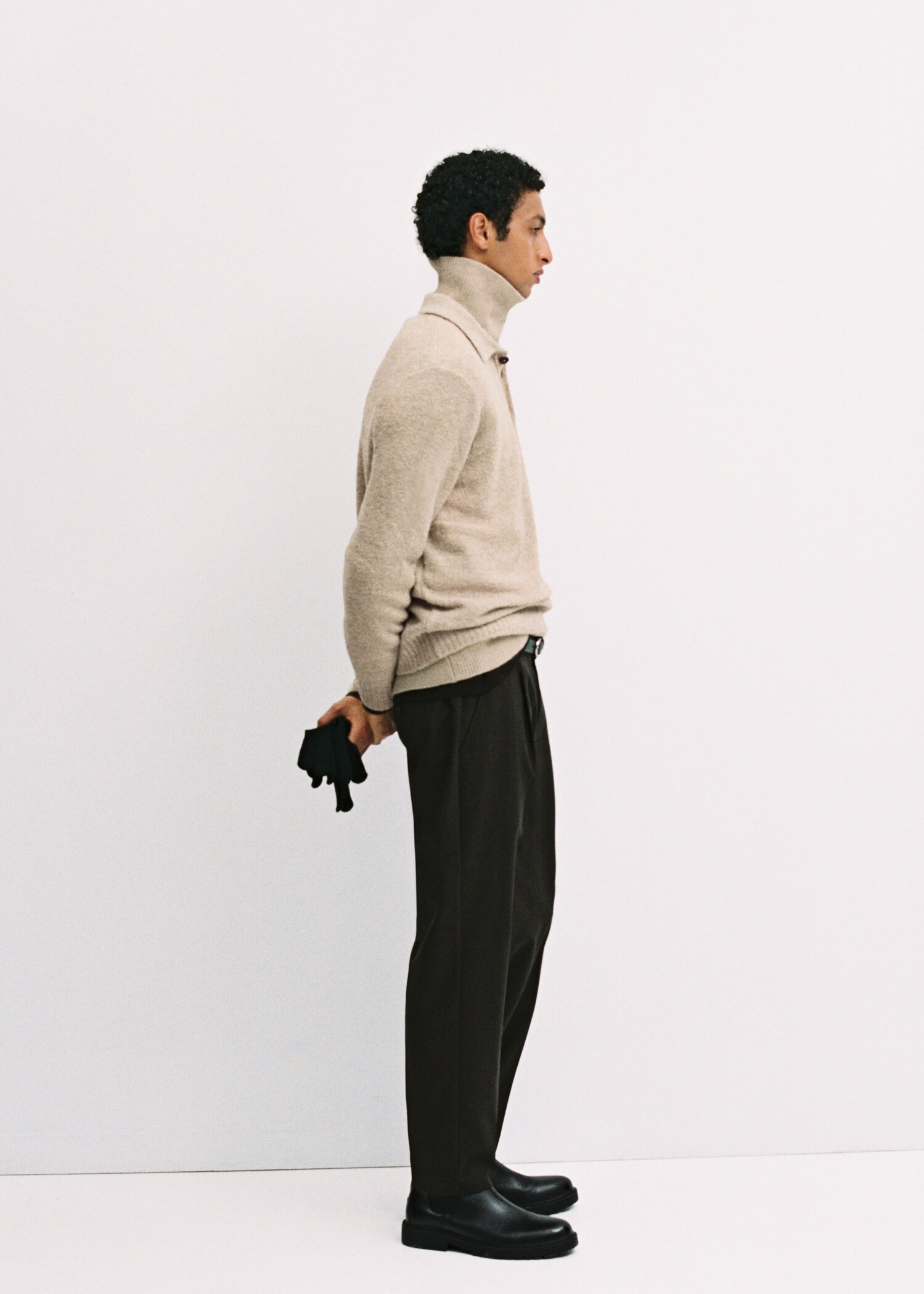Mini boucle knit polo shirt - Details of the article 3