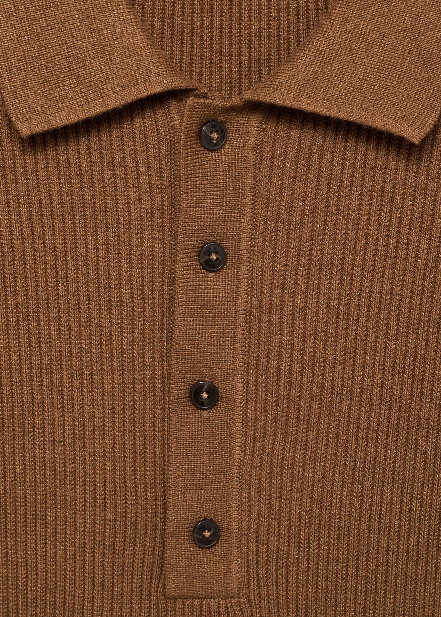 Cotton blend ribbed polo sweater - Details of the article 8