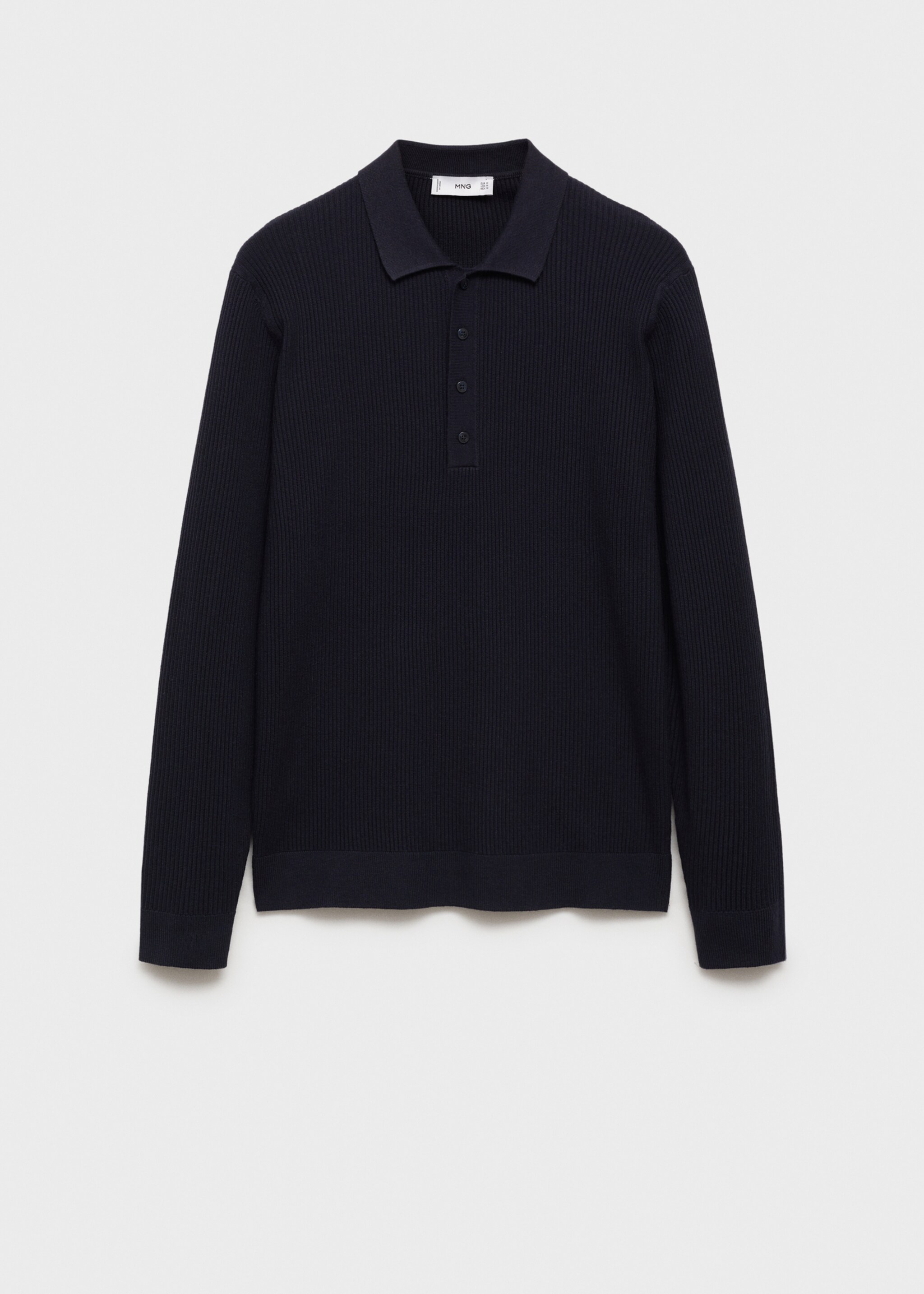 Pull-over polo coton mélangé maille côtelée - Article sans modèle
