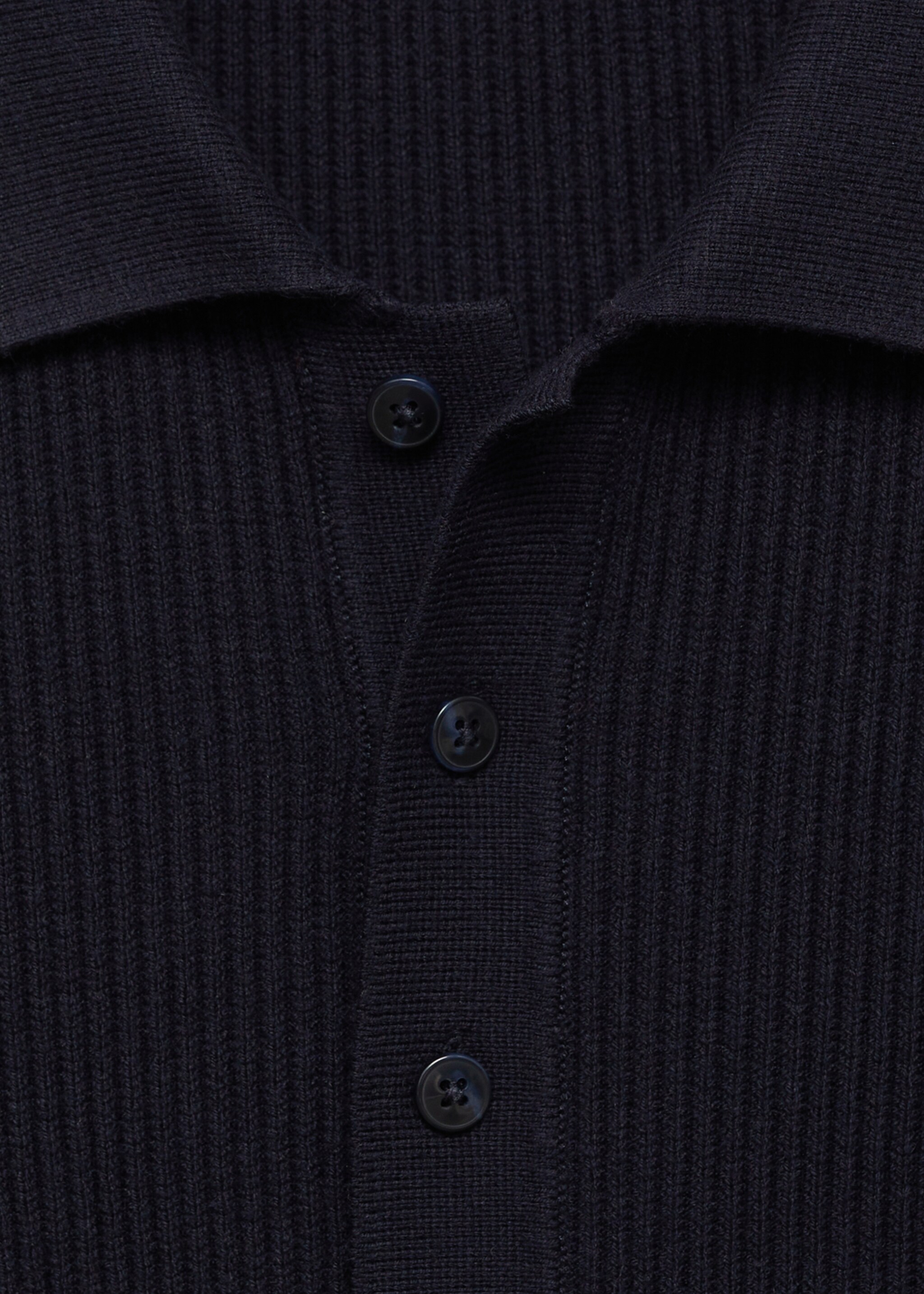 Pull-over polo coton mélangé maille côtelée - Détail de l'article 8