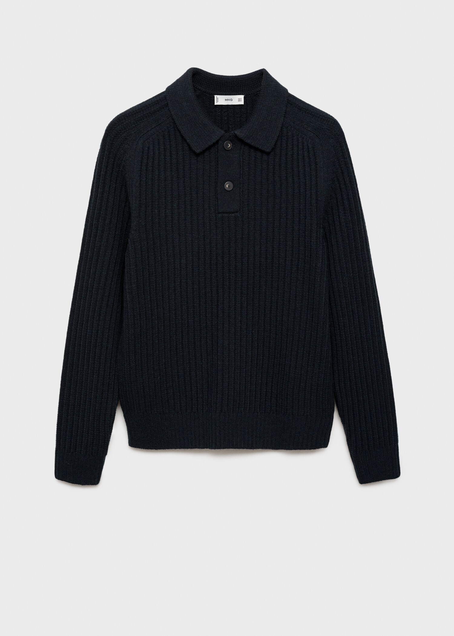 Gerippter Pullover mit Polo-Kragen - Artikel ohne Model
