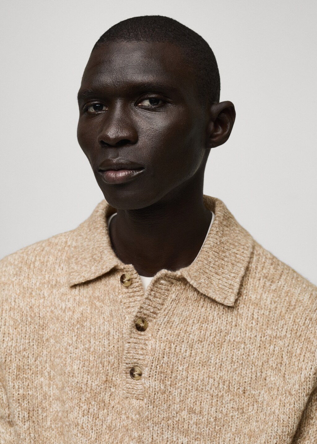 Knitted wool blend polo sweater - Men | MANGO USA Knitted wool blend polo sweater - Men | MANGO USA