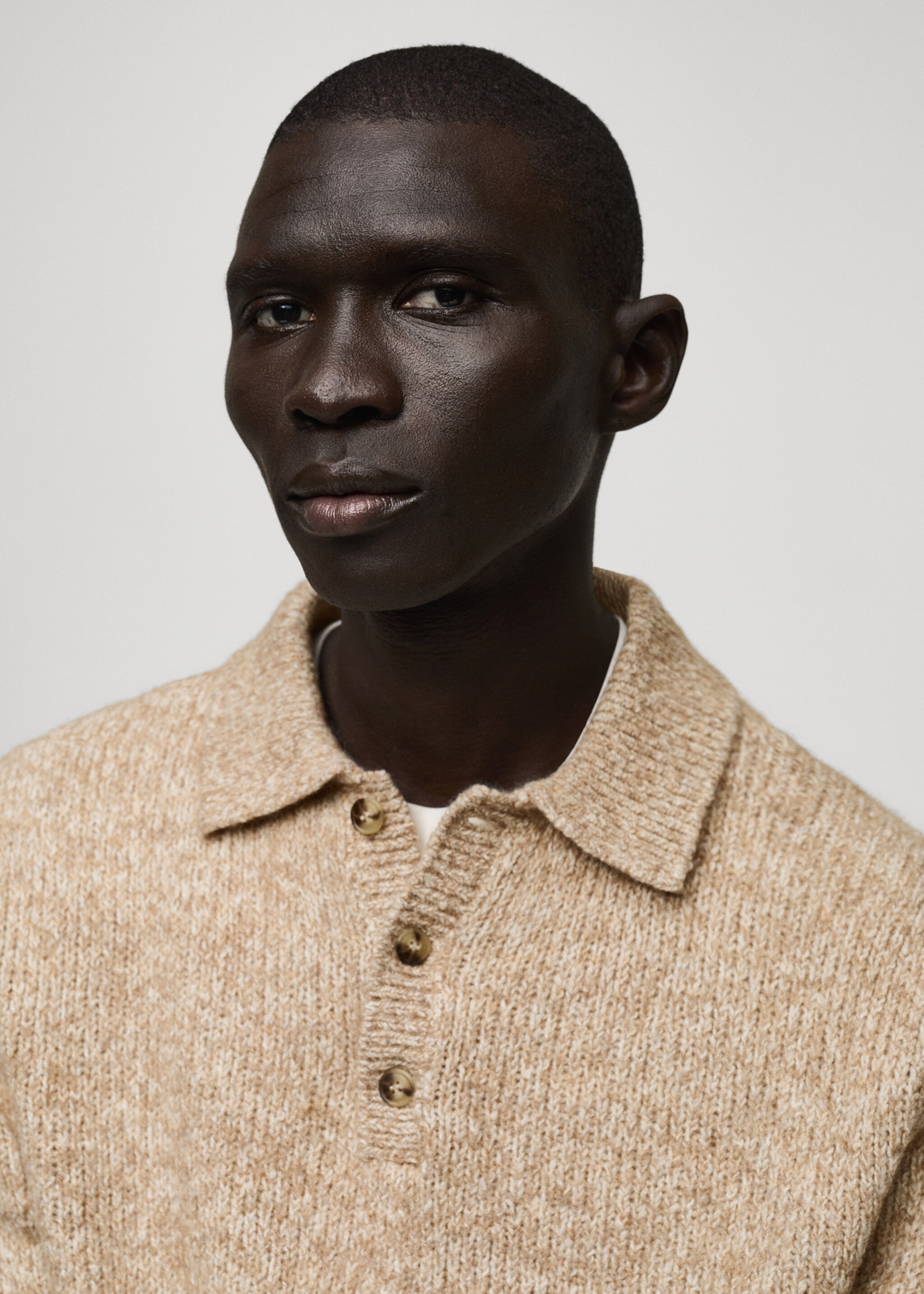 Knitted wool blend polo sweater - Details of the article 1