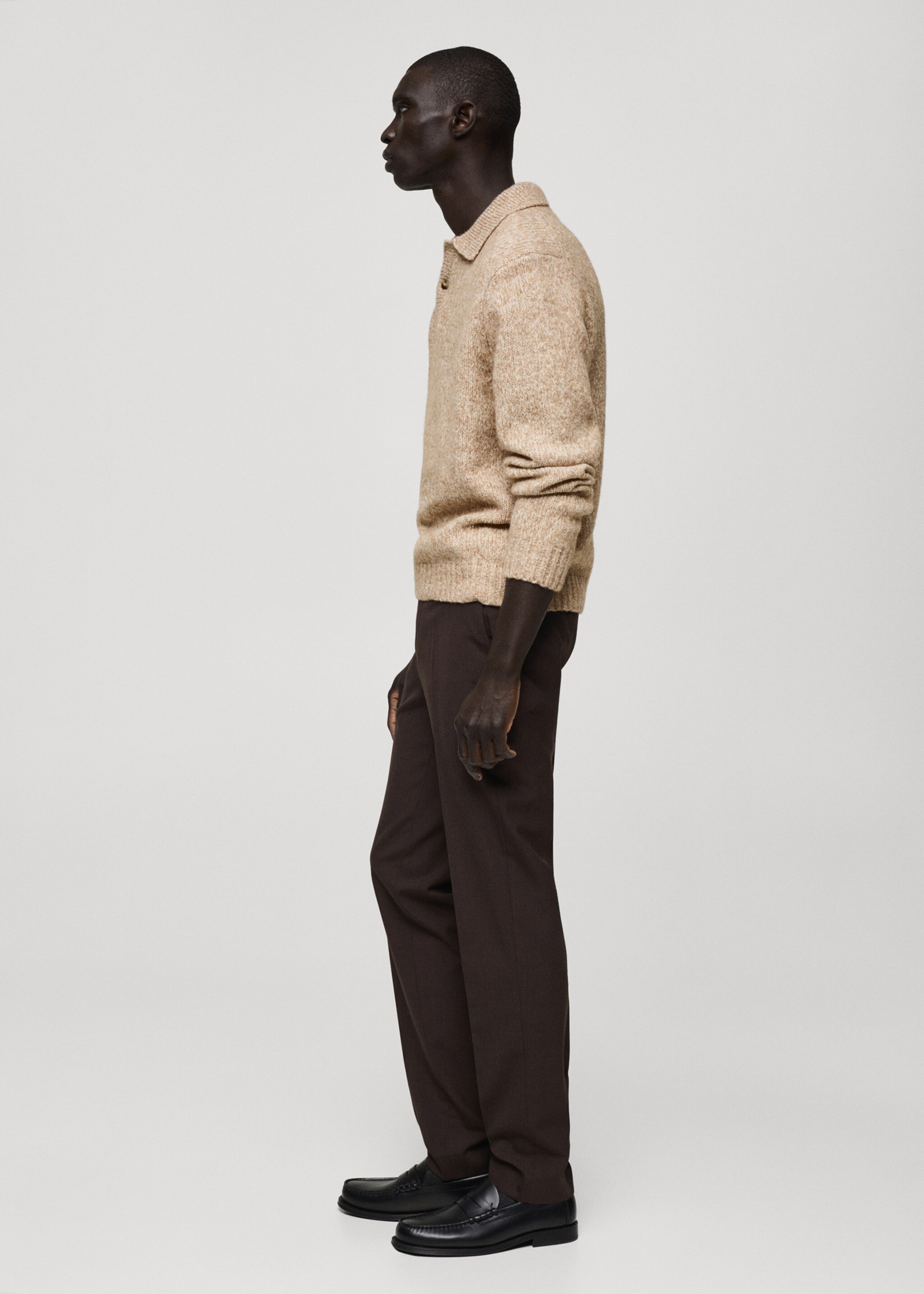 Knitted wool blend polo sweater - Details of the article 2