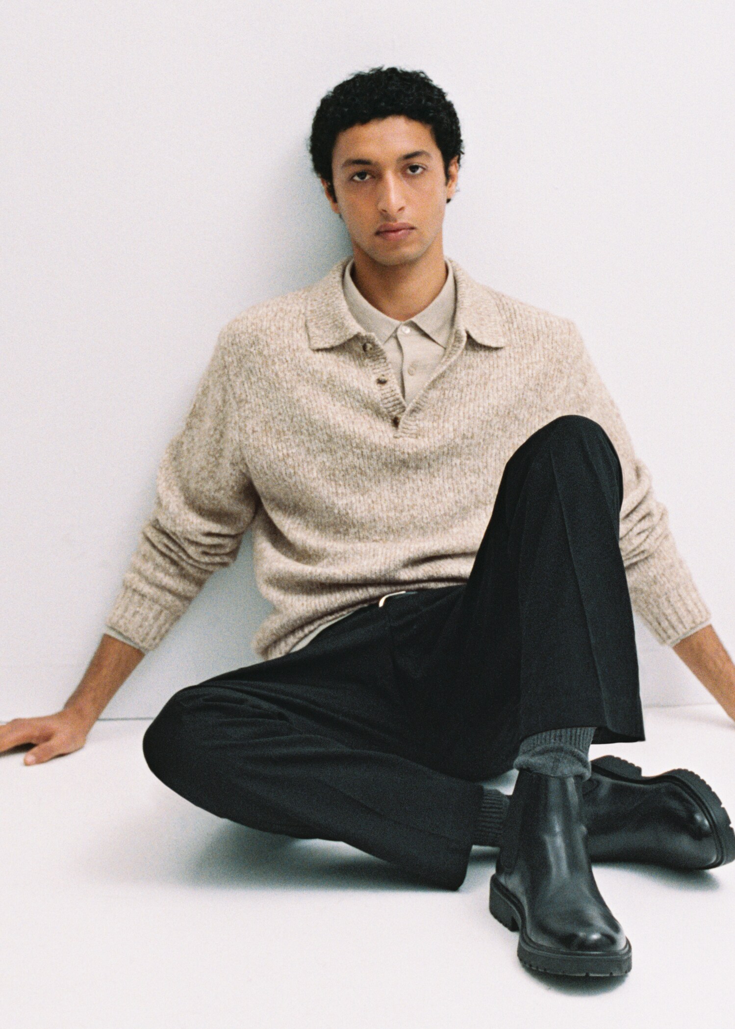Pullover polo maglia misto lana - Dettaglio dell'articolo 5