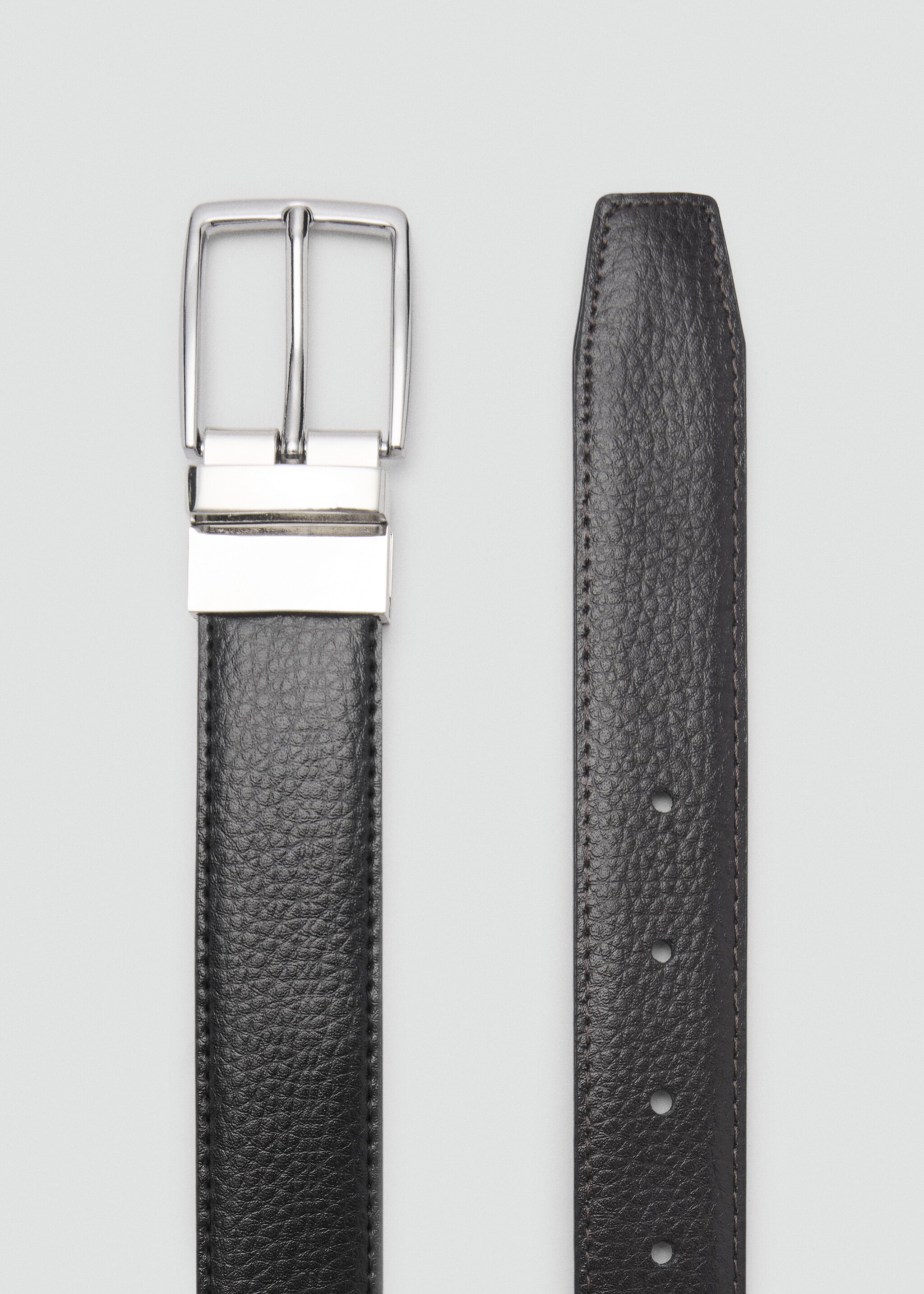 Reversible pebble leather belt - Medium plane