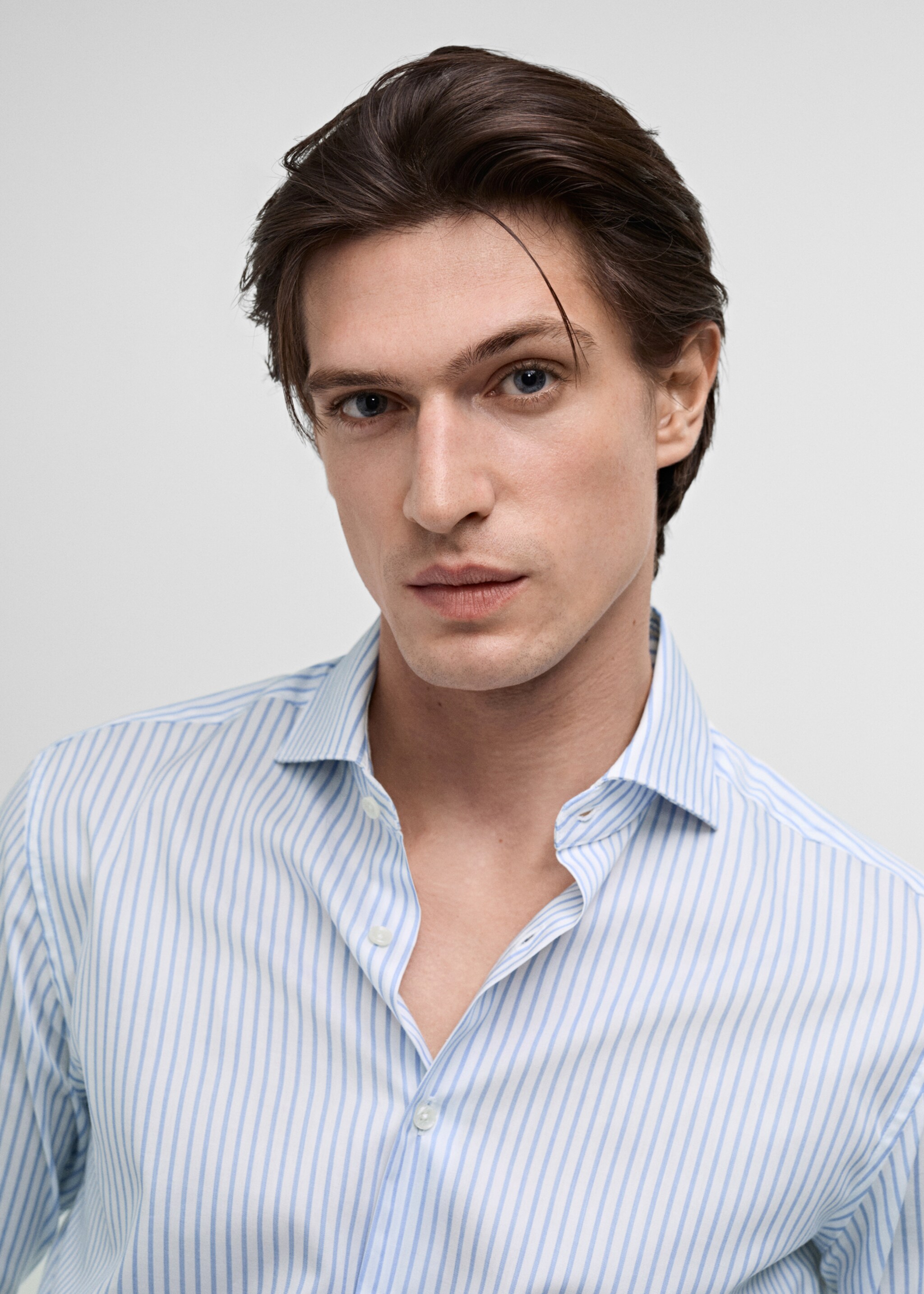Camisa traje slim fit algodón rayas - Detalle del artículo 1