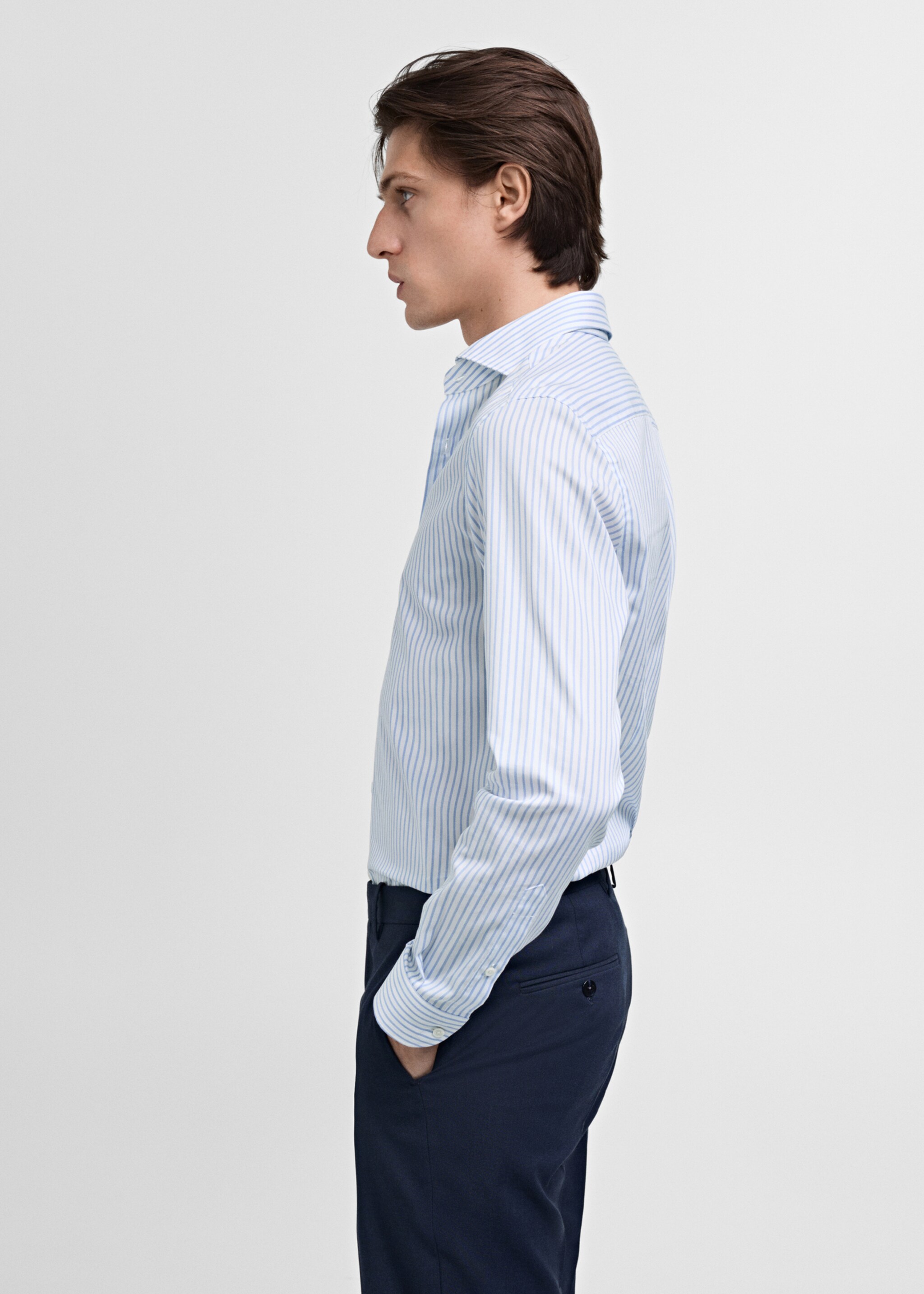 Camisa traje slim fit algodón rayas - Detalle del artículo 2