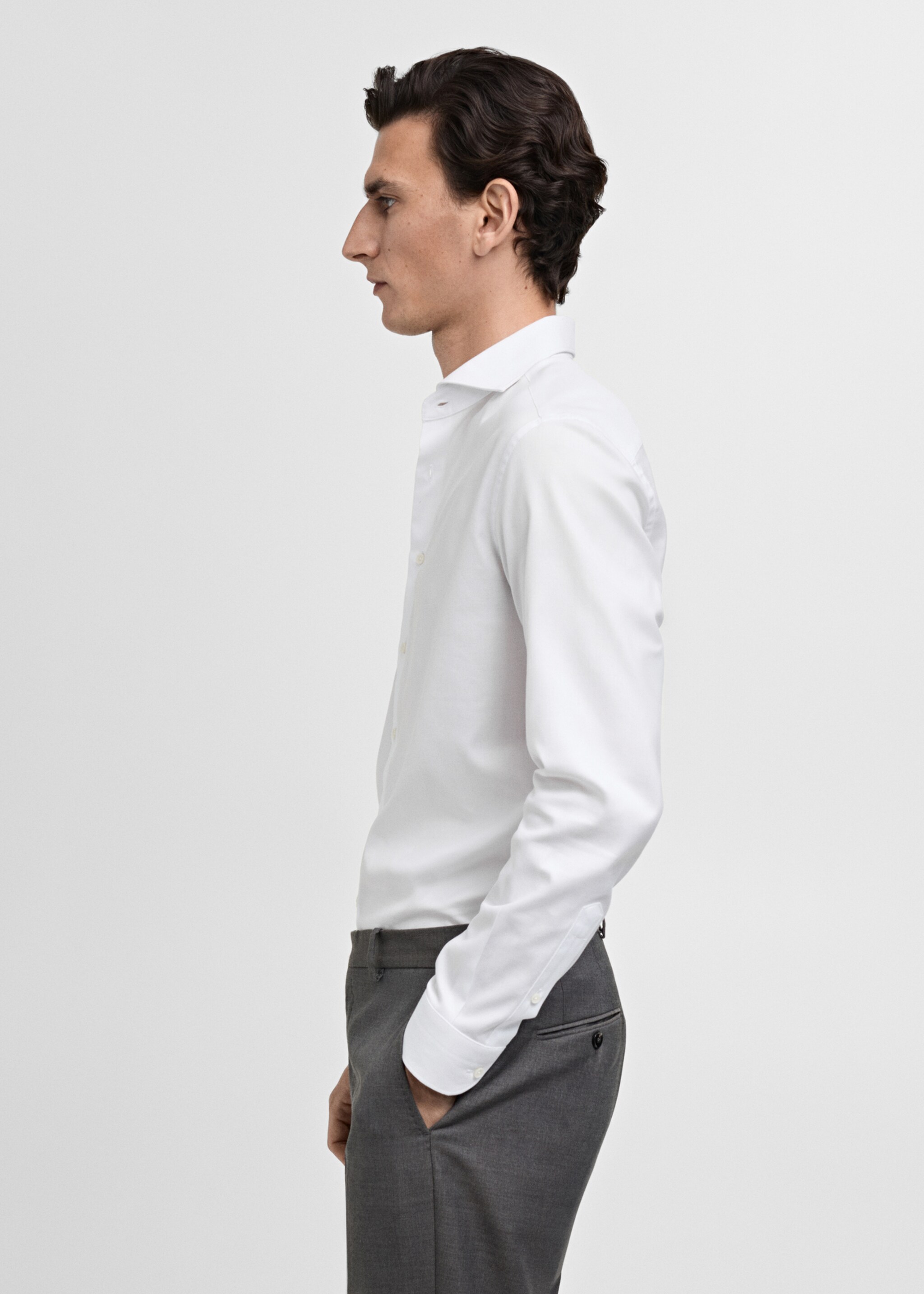 Slim-fit cotton suit shirt - Details of the article 2