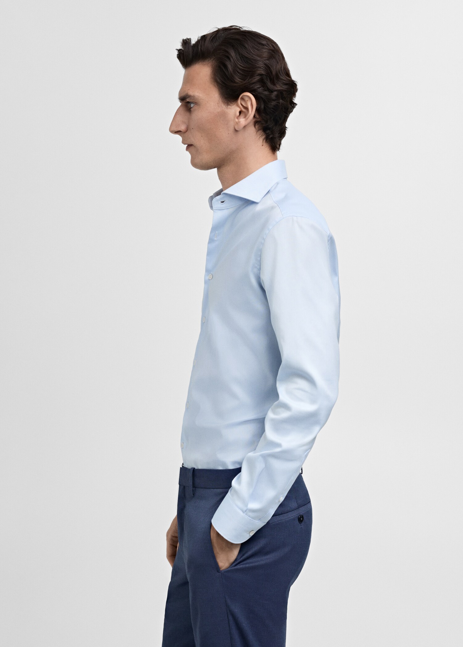 Slim fit structured suit shirt - Details of the article 1