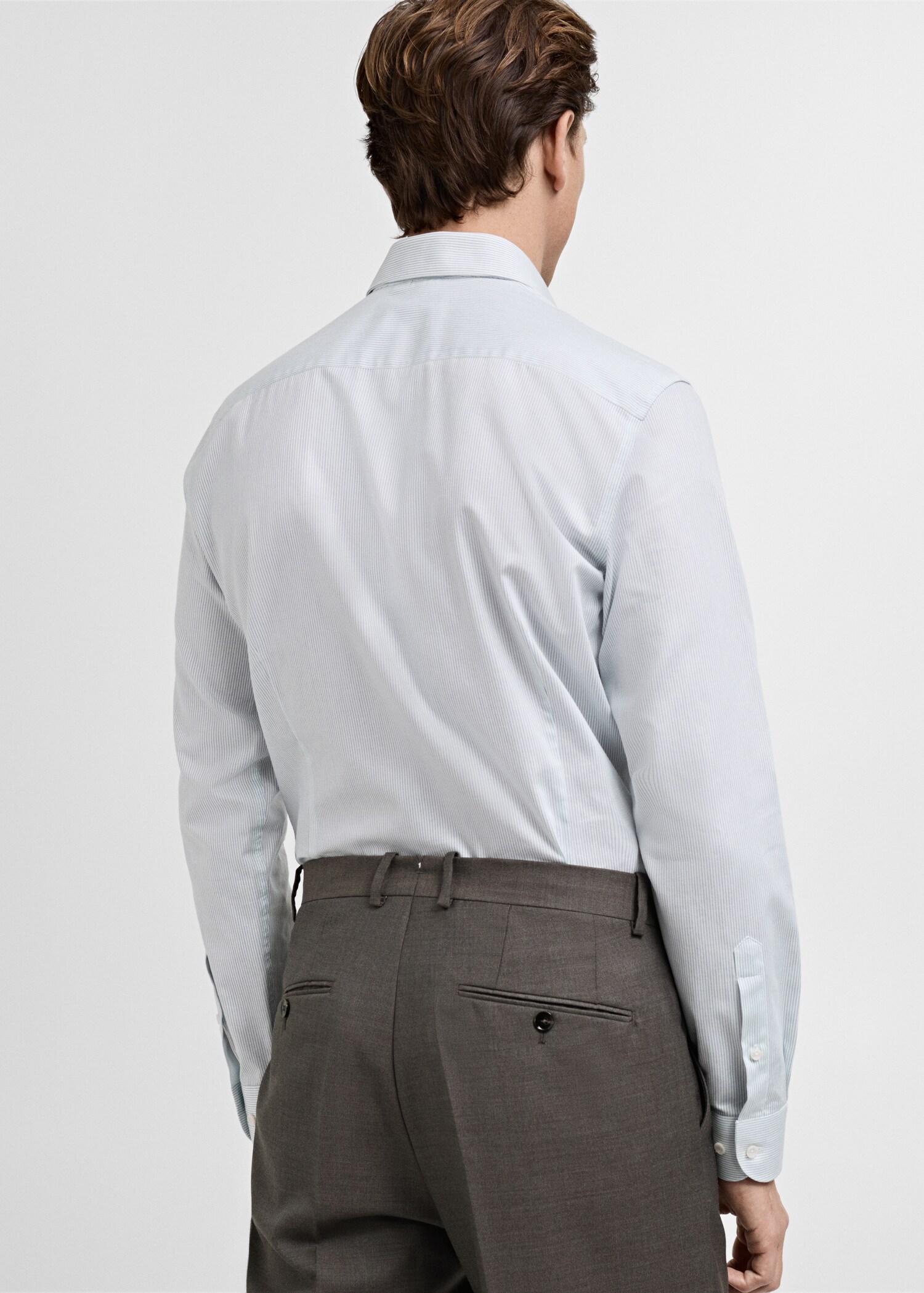 Chemise costume 100 % coton rayures - Verso de l’article