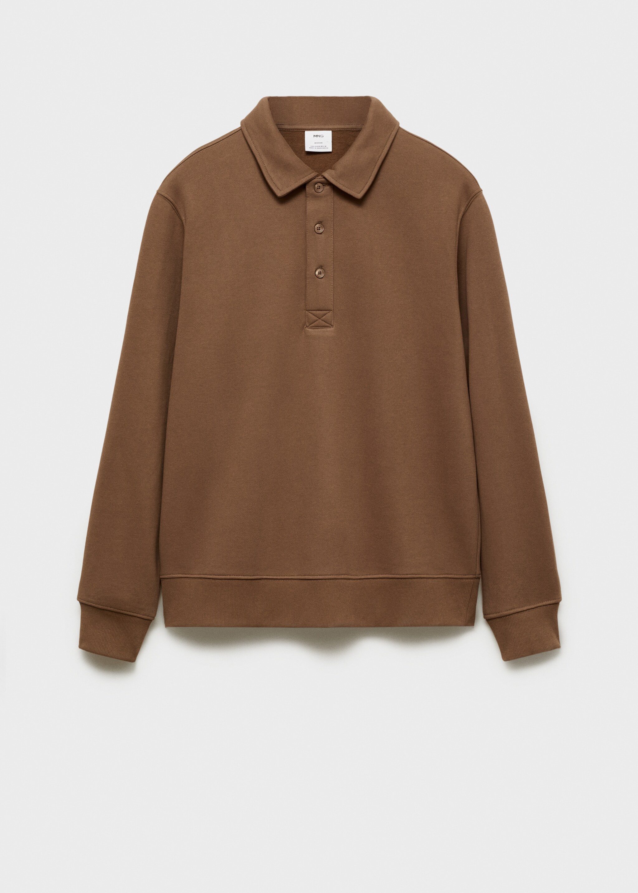 Brushed regular-fit polo sweatshirt - Article without model