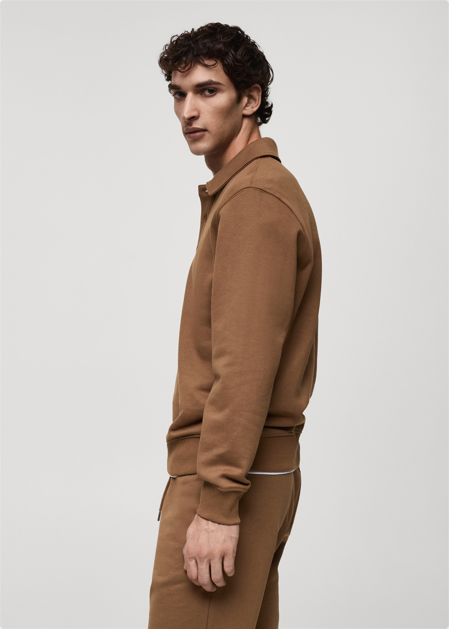 Regular-fit cotton polo sweatshirt - Details of the article 2