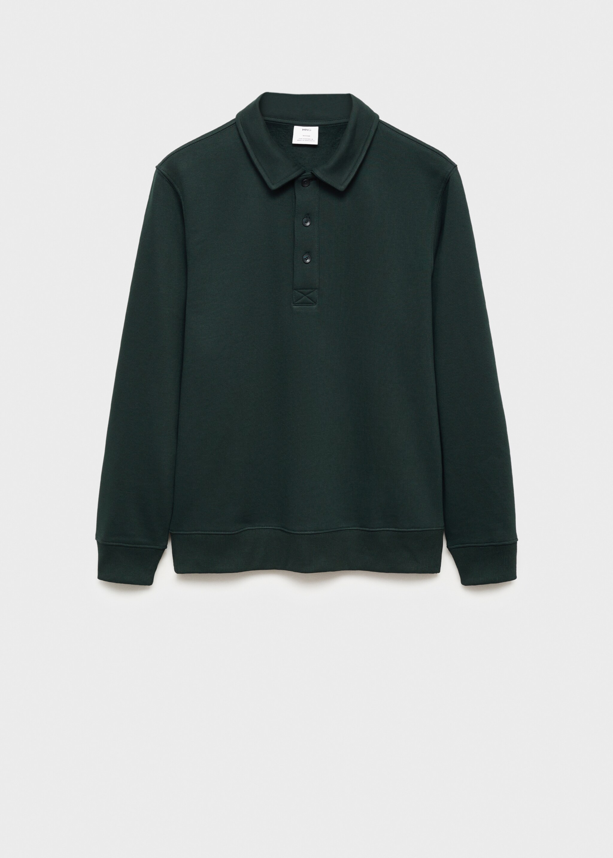 Regular-fit polosweatshirt geborstelde stof - Artikel zonder model