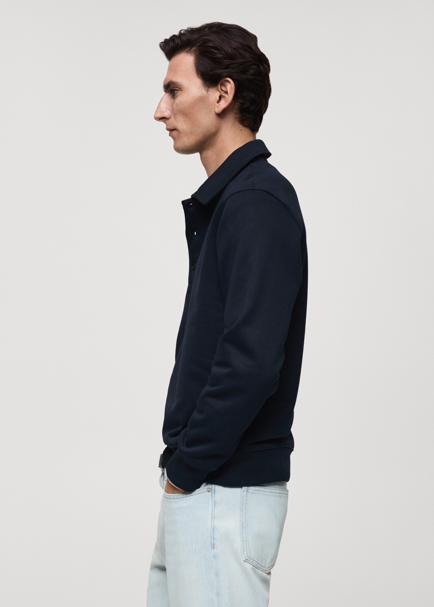 Sweater polo berbulu regular fit - Rincian barang 2