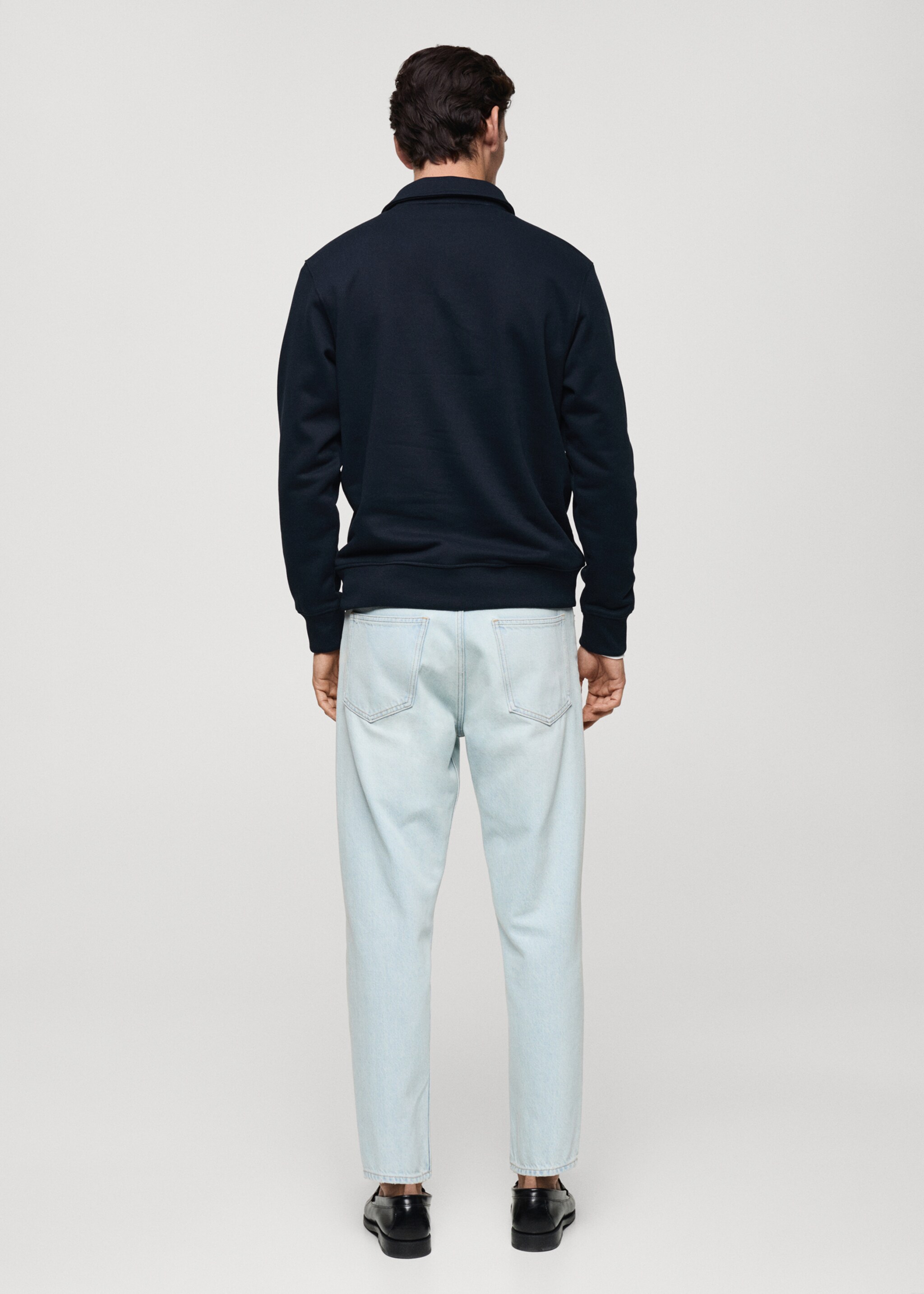 Brushed regular-fit polo sweatshirt - Reverse of the article