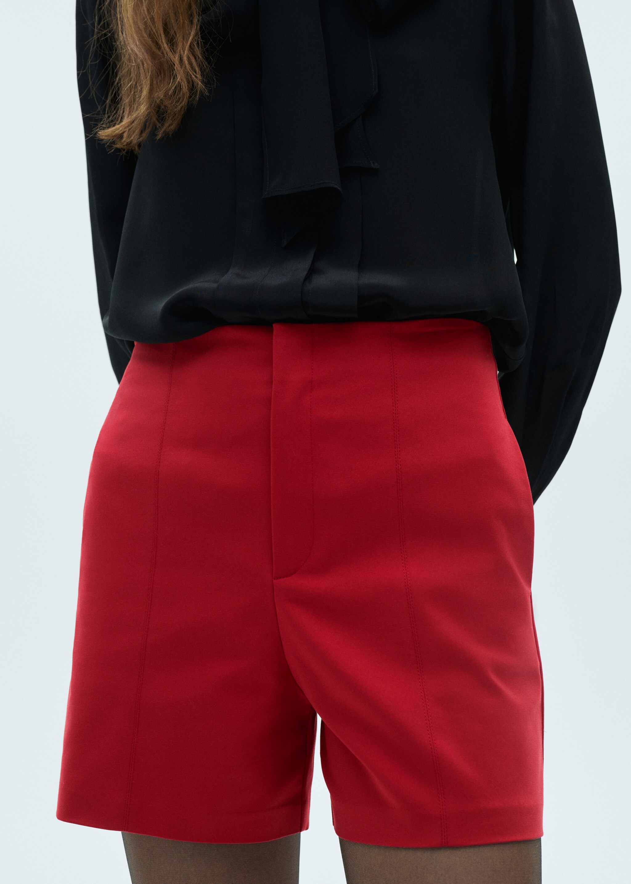 High-waisted cotton shorts - Details of the article 6