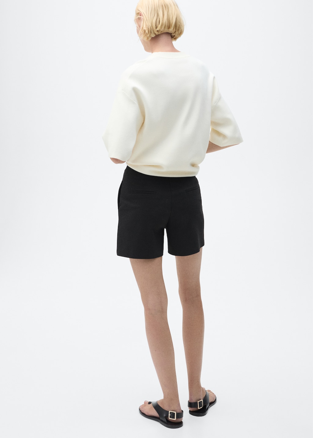 High waisted cotton shorts