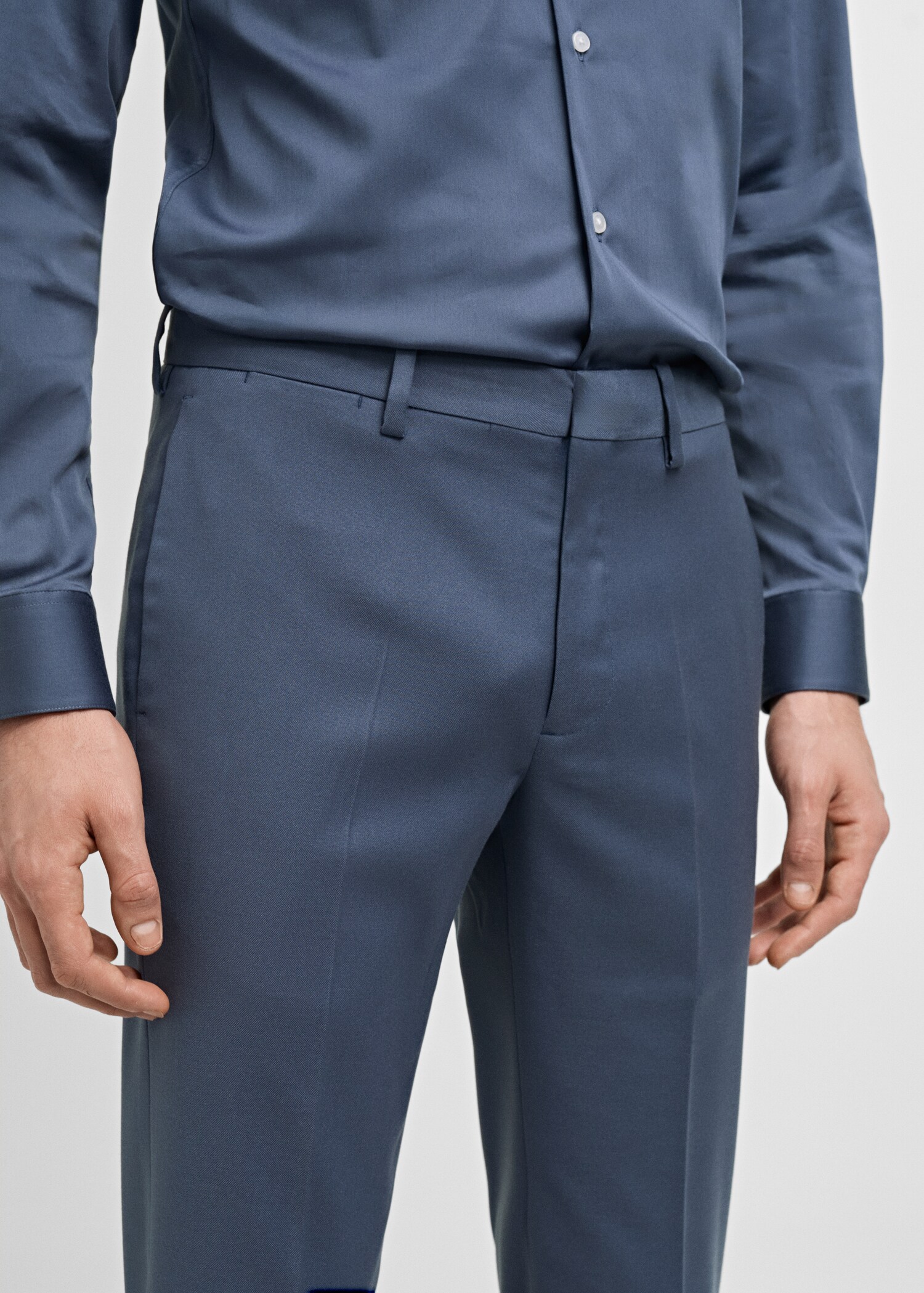 Stretch fabric super slim-fit suit trousers - Details of the article 1