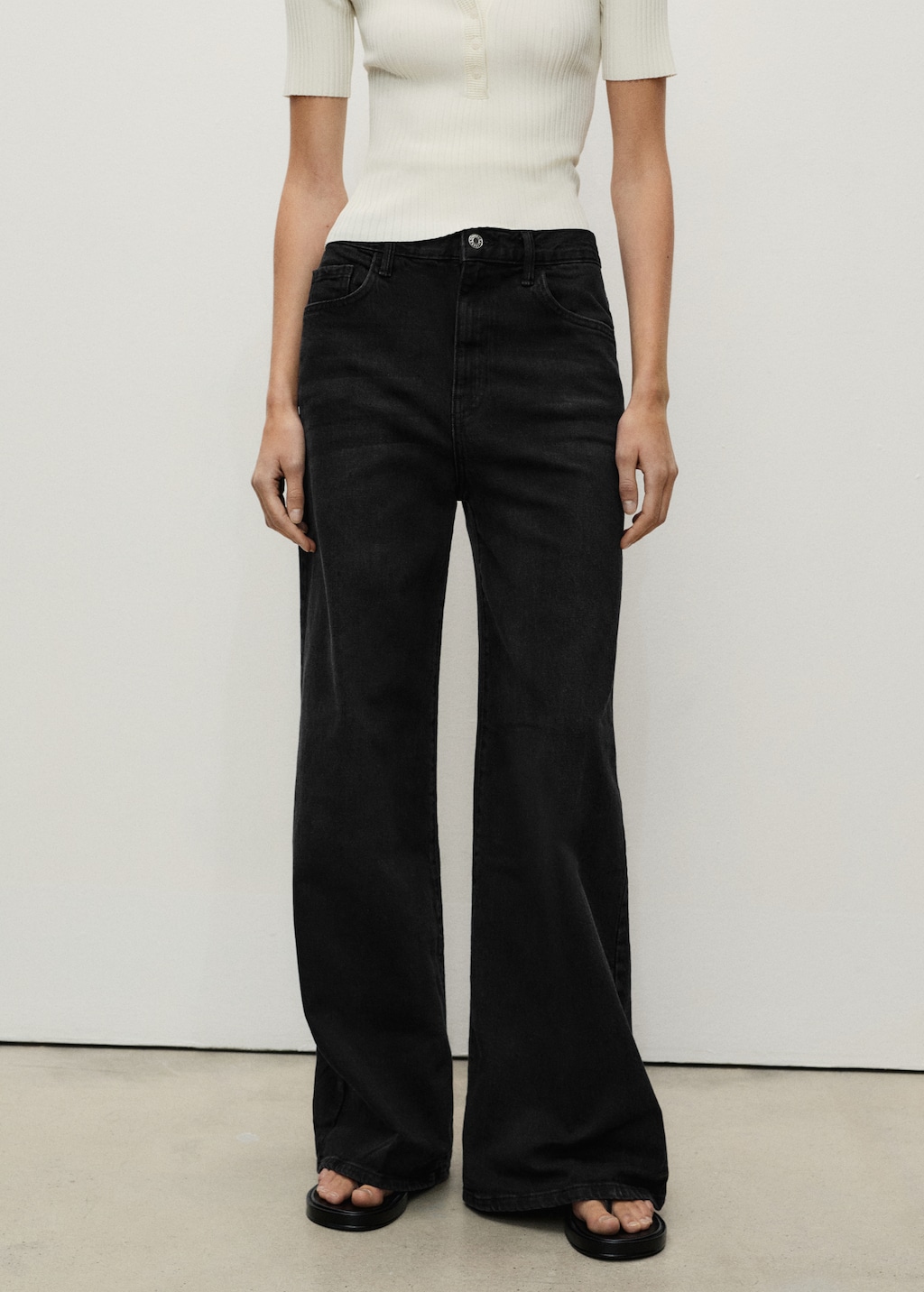 High-rise wideleg jeans - Women | MANGO USA High-rise wideleg jeans - Women | MANGO USA