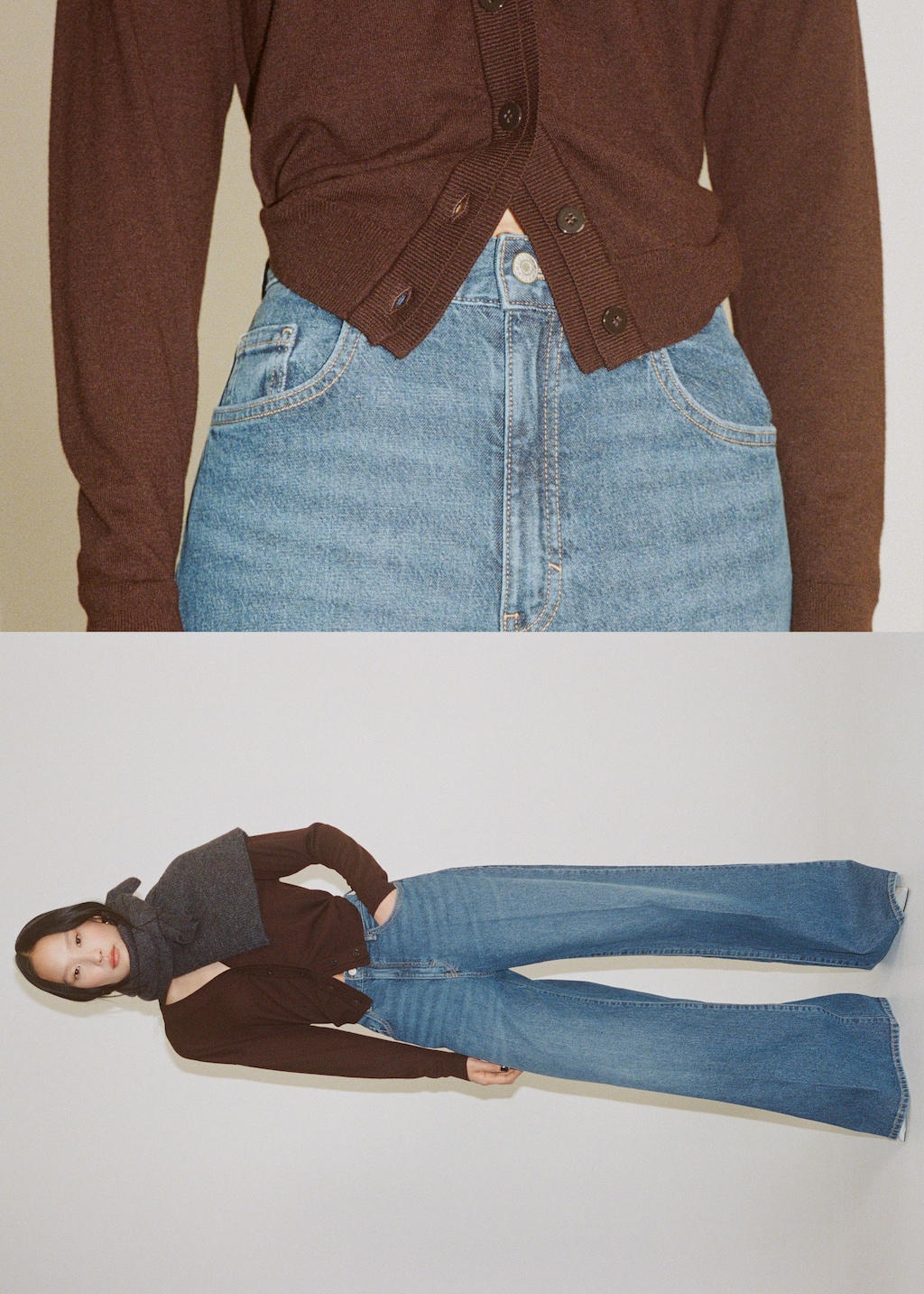 High-waisted wide-leg jeans