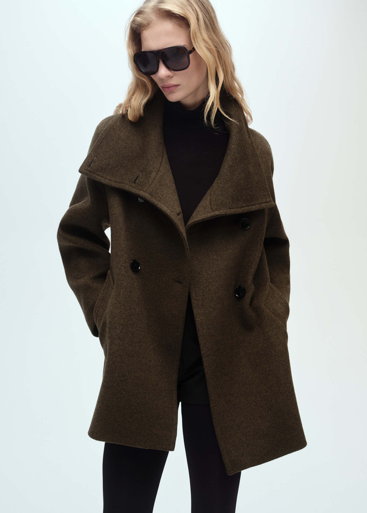 Mango Outlet Abrigo Camel Abrigo Beige Oversize Midi Wool Coat