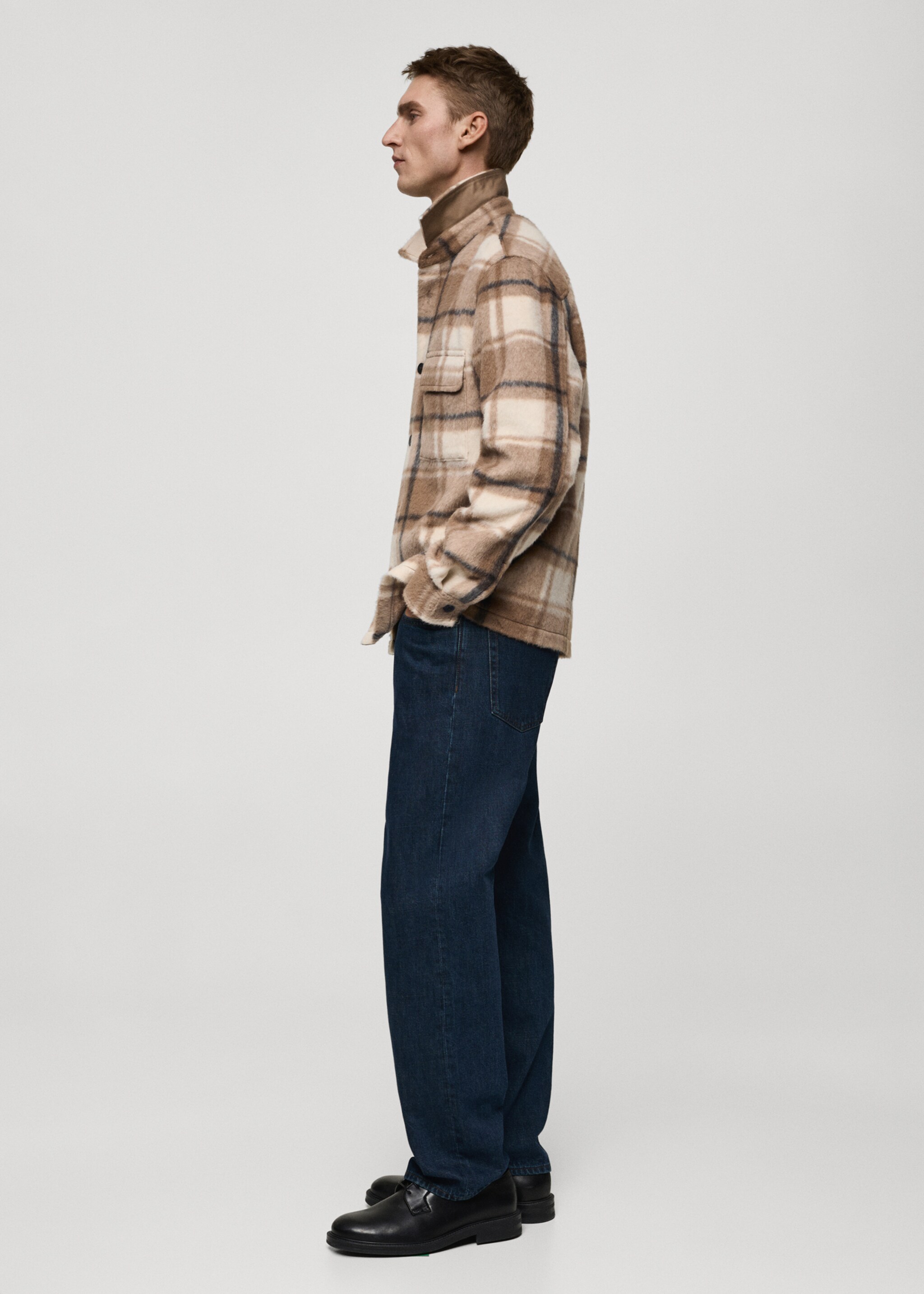 Check flannel textured overshirt - Details of the article 6
