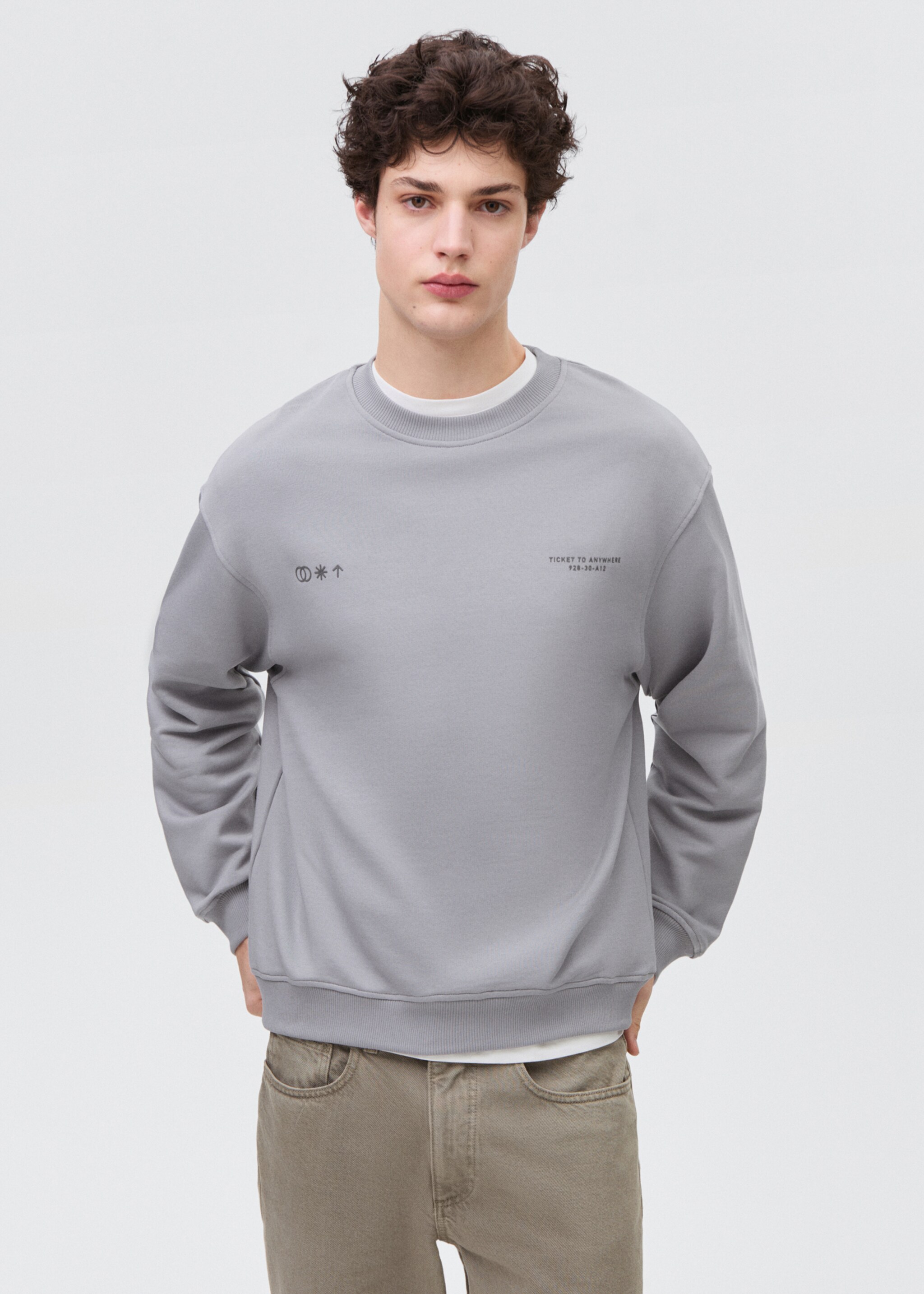 Felpa cotone scritta - Piano medio