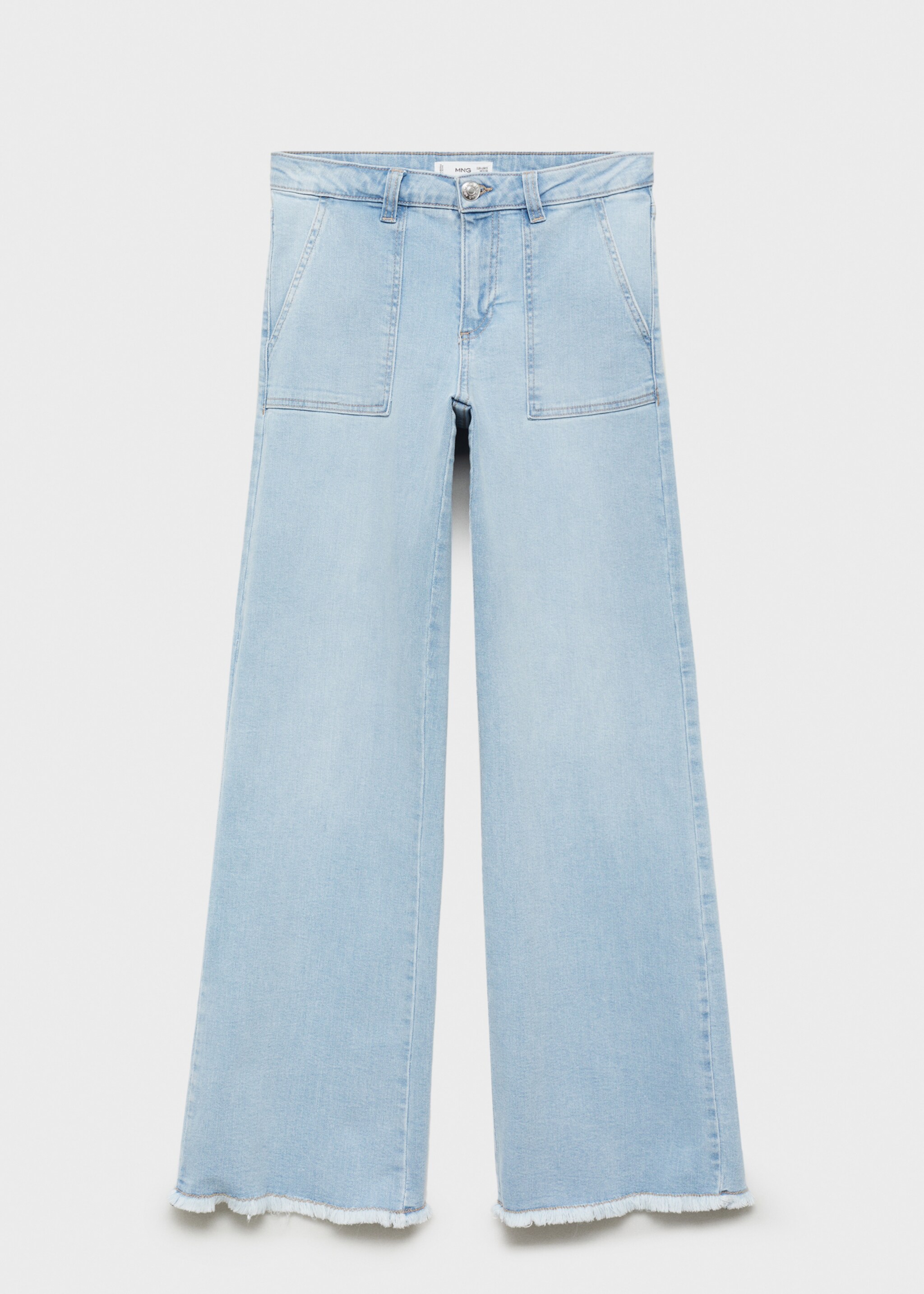 Wideleg jeans met gerafelde pijpen - Artikel zonder model