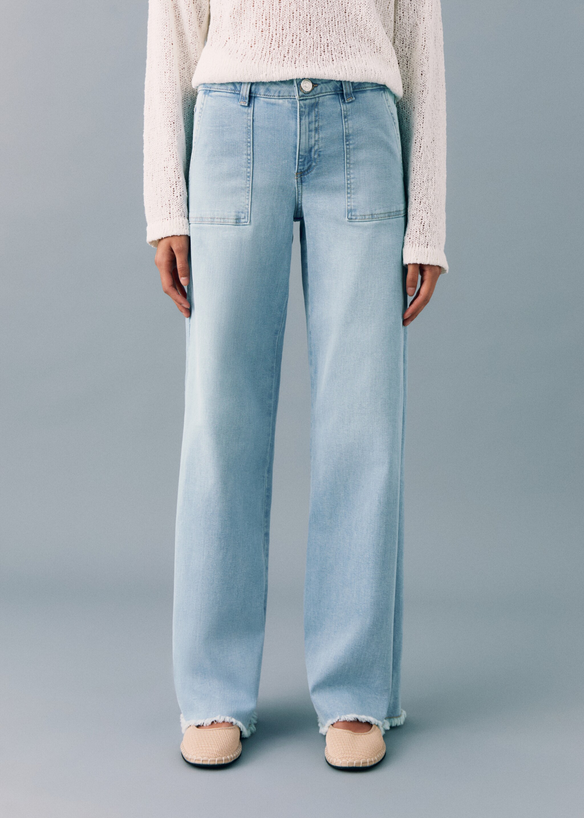 Wideleg jeans met gerafelde pijpen - Detail van het artikel 6