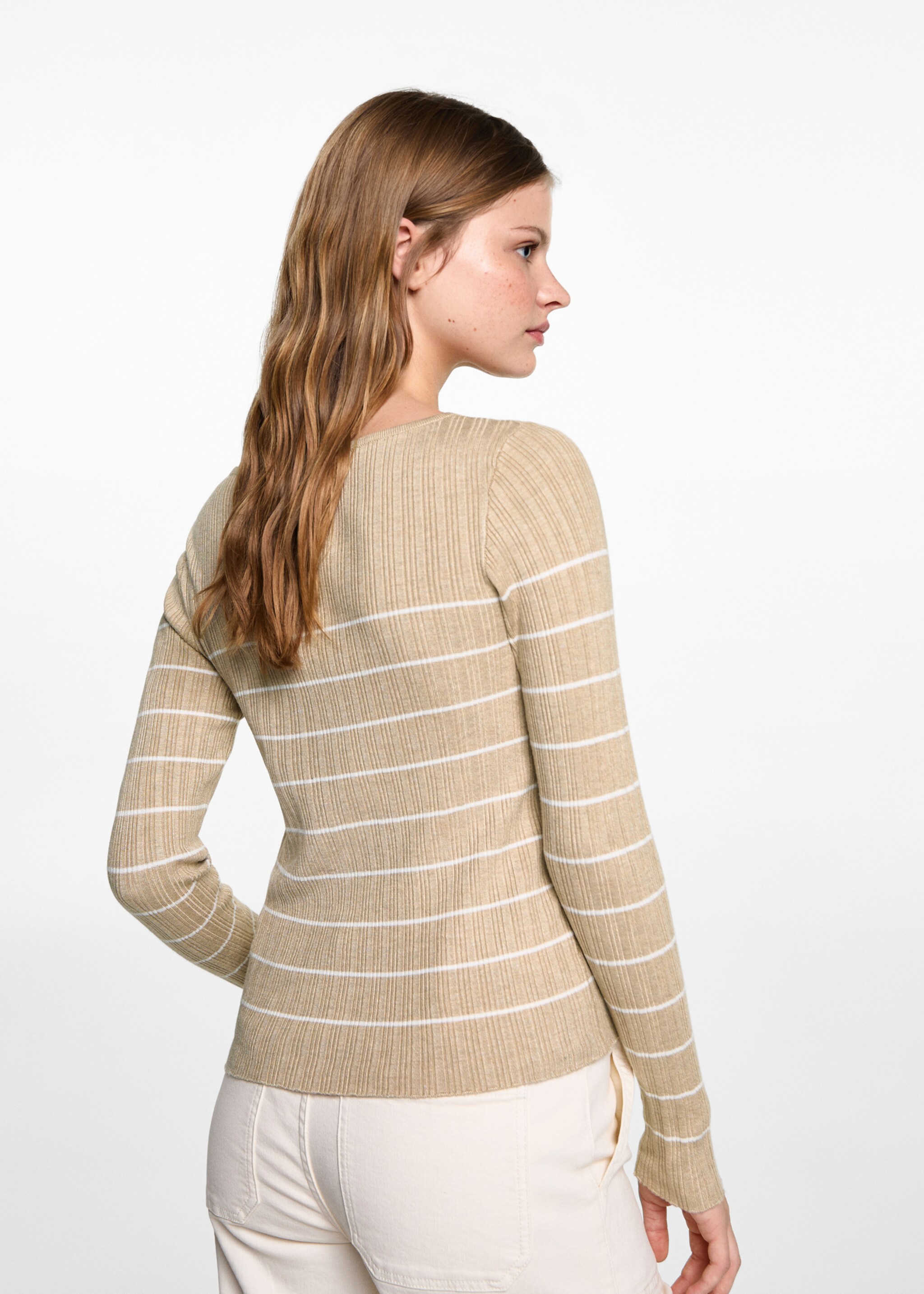 Pull-over côtelé à rayures - Verso de l’article