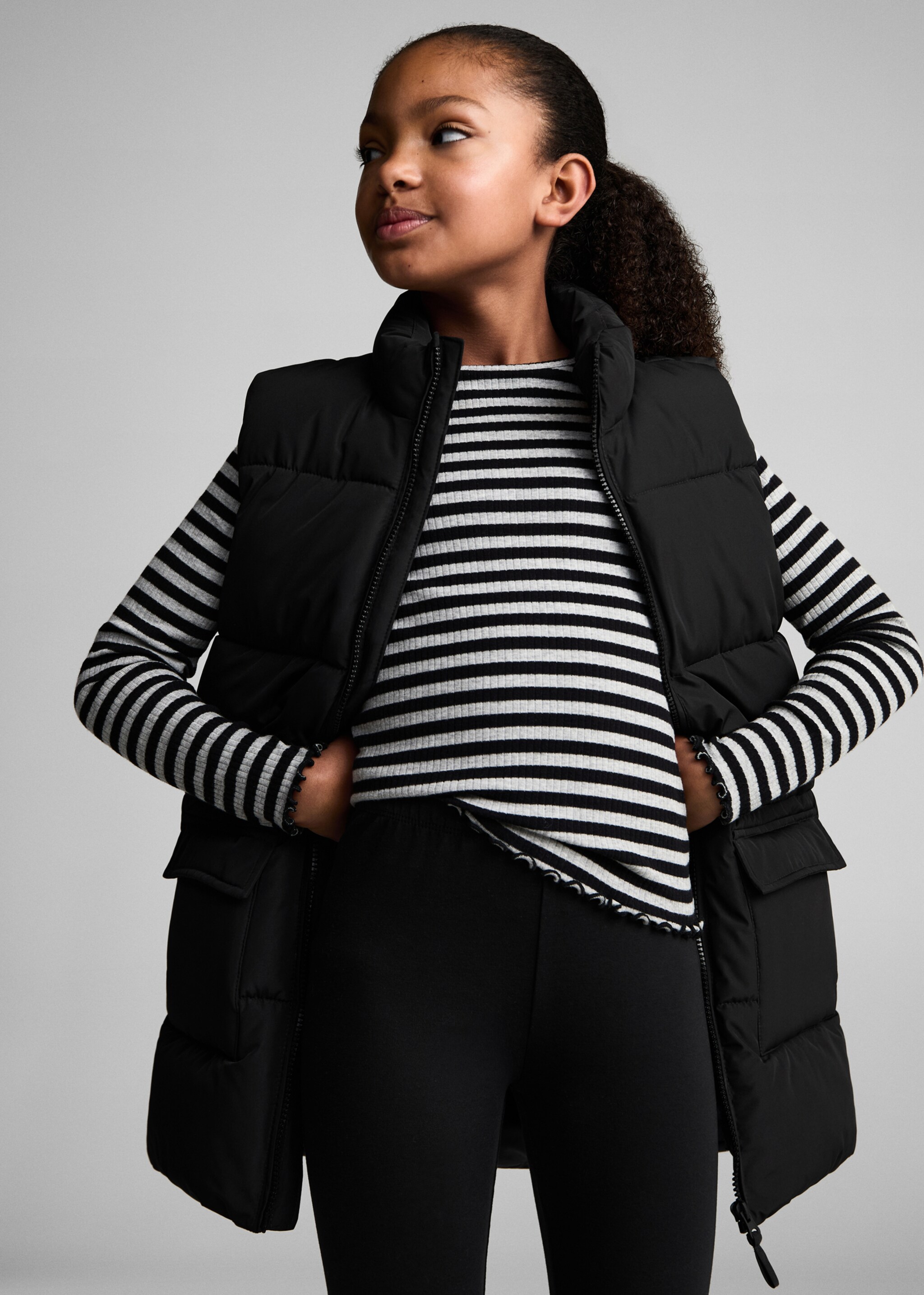 Long quilted gilet - Medium plane