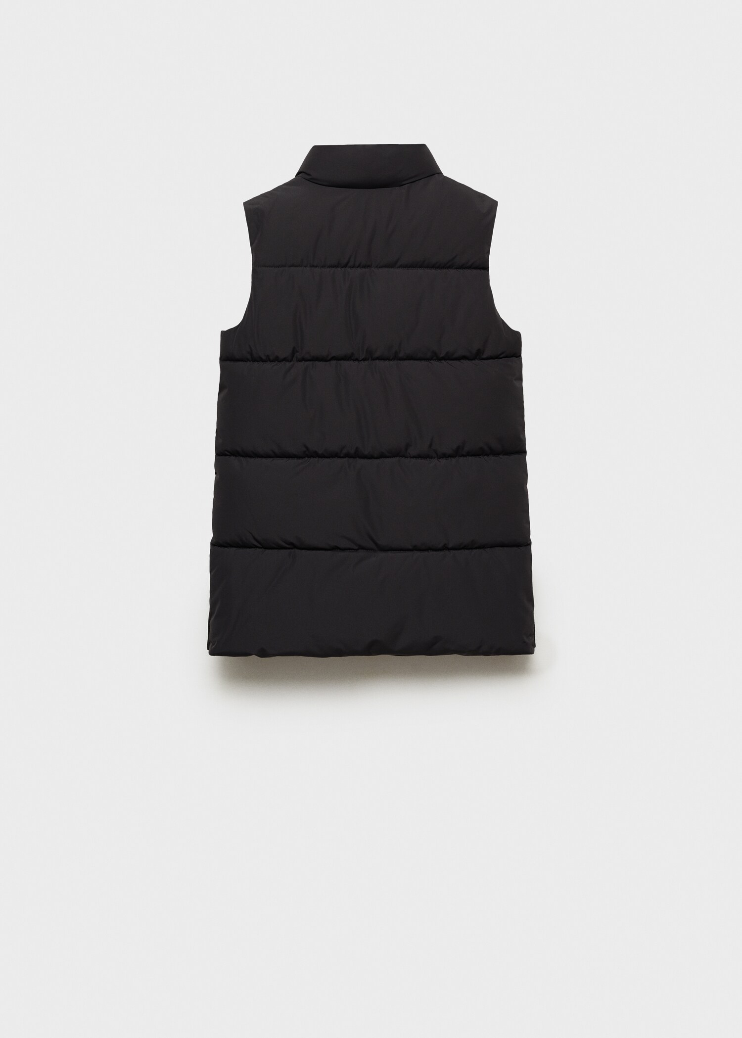 Long quilted gilet - Reverse of the article