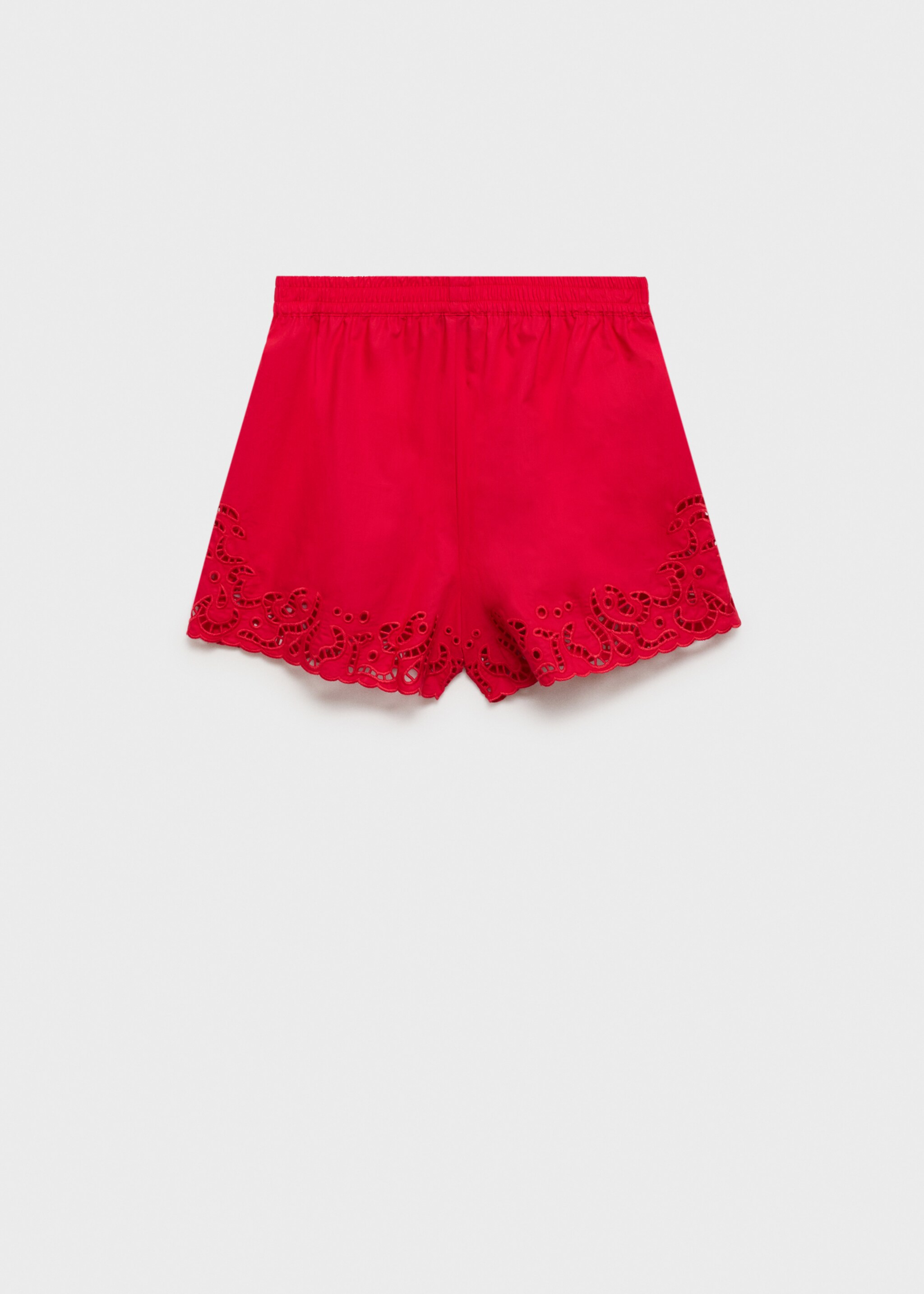 Cotton shorts with openwork details - Article without model