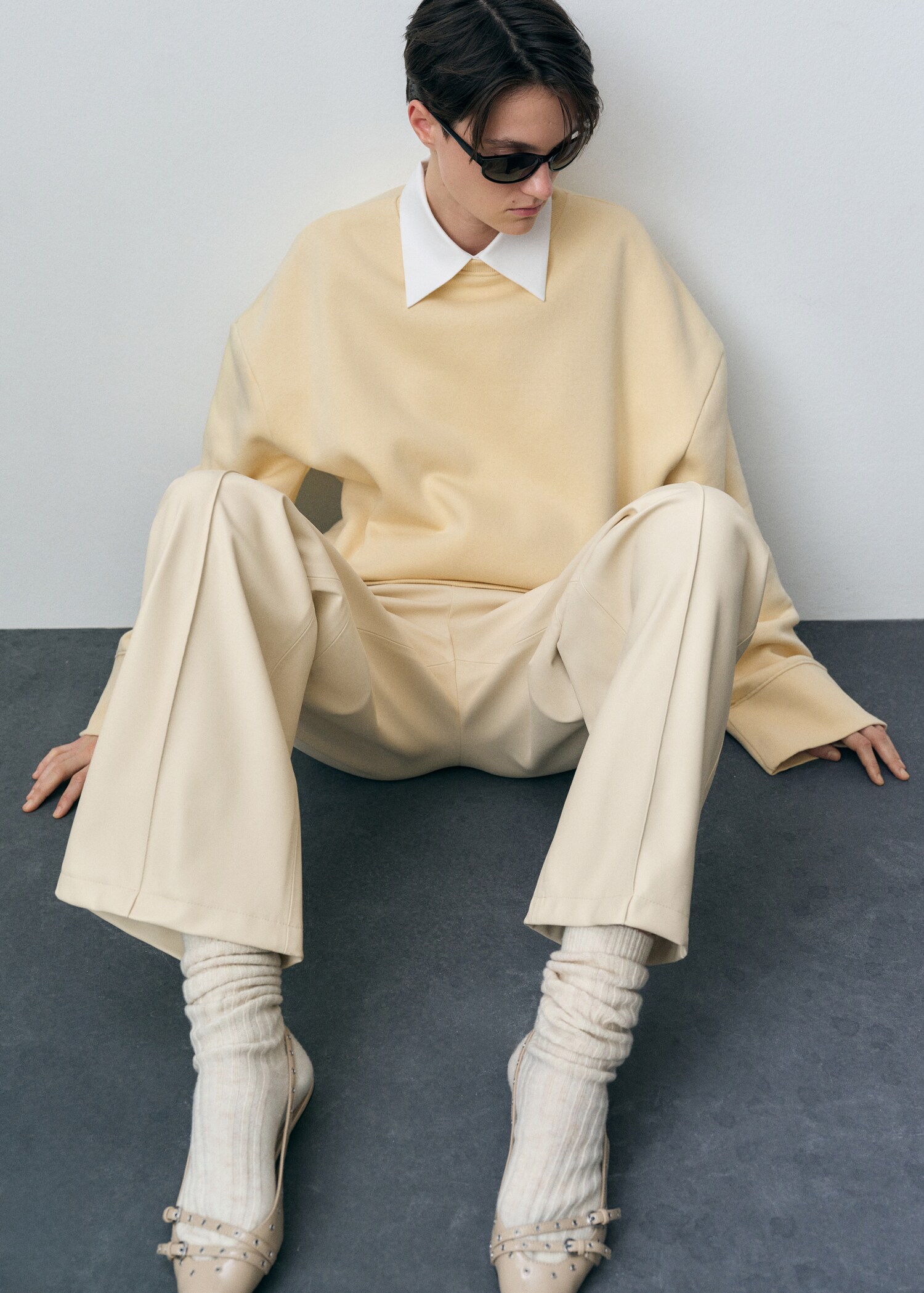Wide-leg leather-effect trousers - Details of the article 1