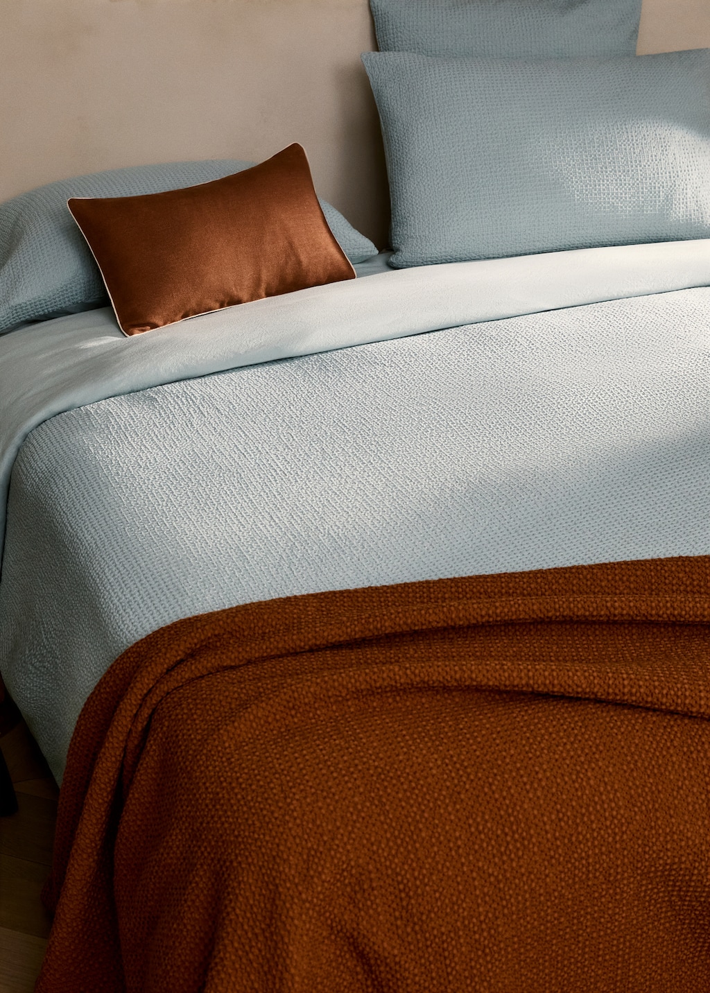 Cotton percale waffle duvet cover for 135 cm bed