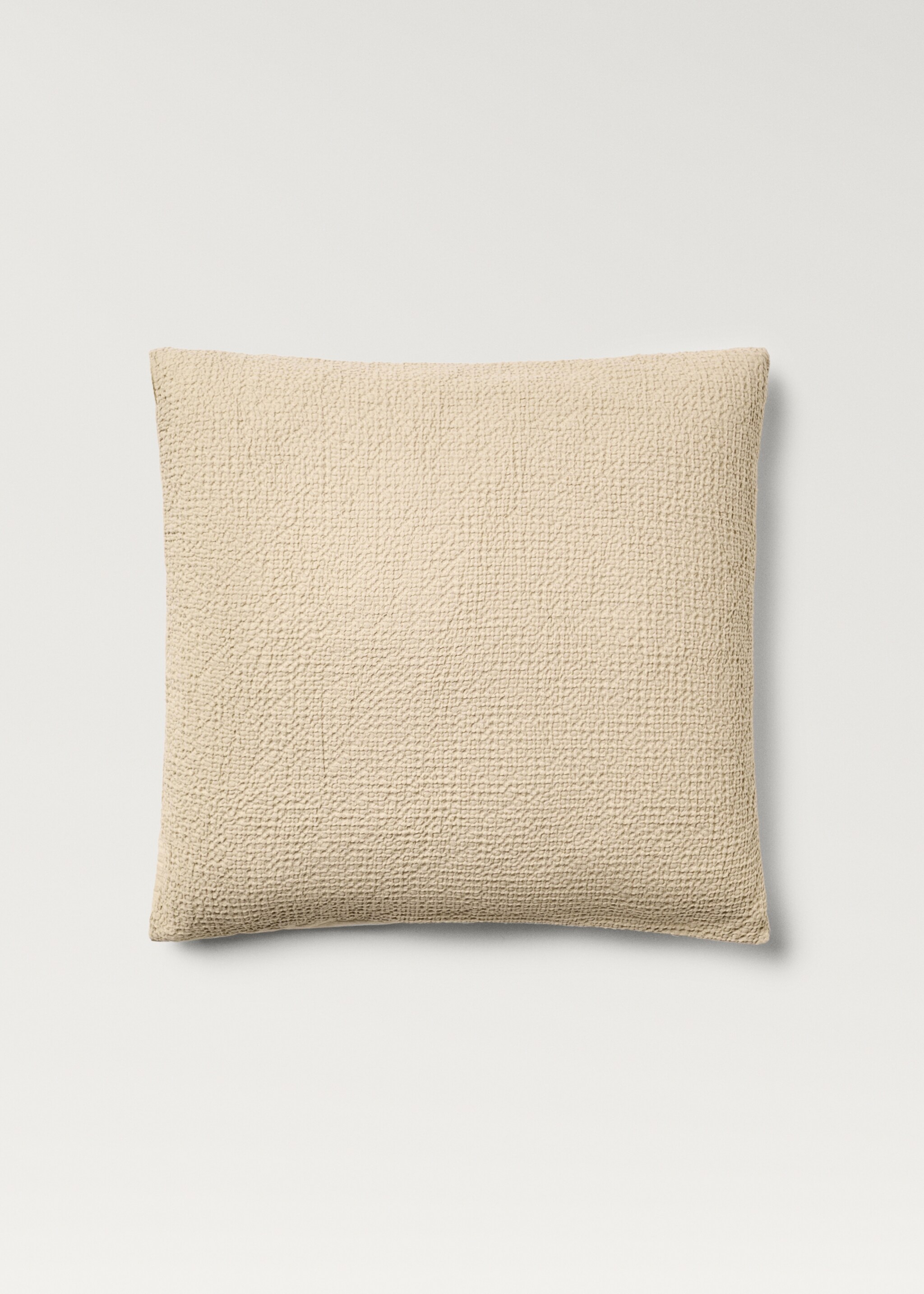 Two cotton waffle percale pillowcases 60x60 cm - Article without model, Sand. Ref: 87022930-00.