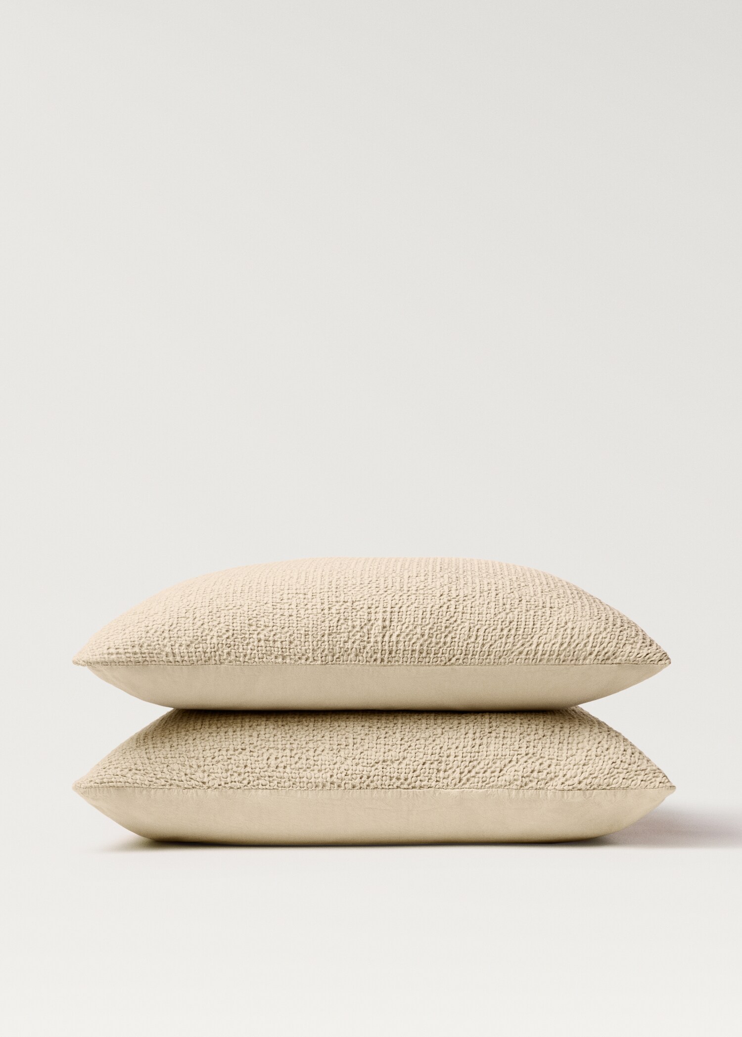 Two cotton waffle percale pillowcases 60x60 cm - Details of the article 3