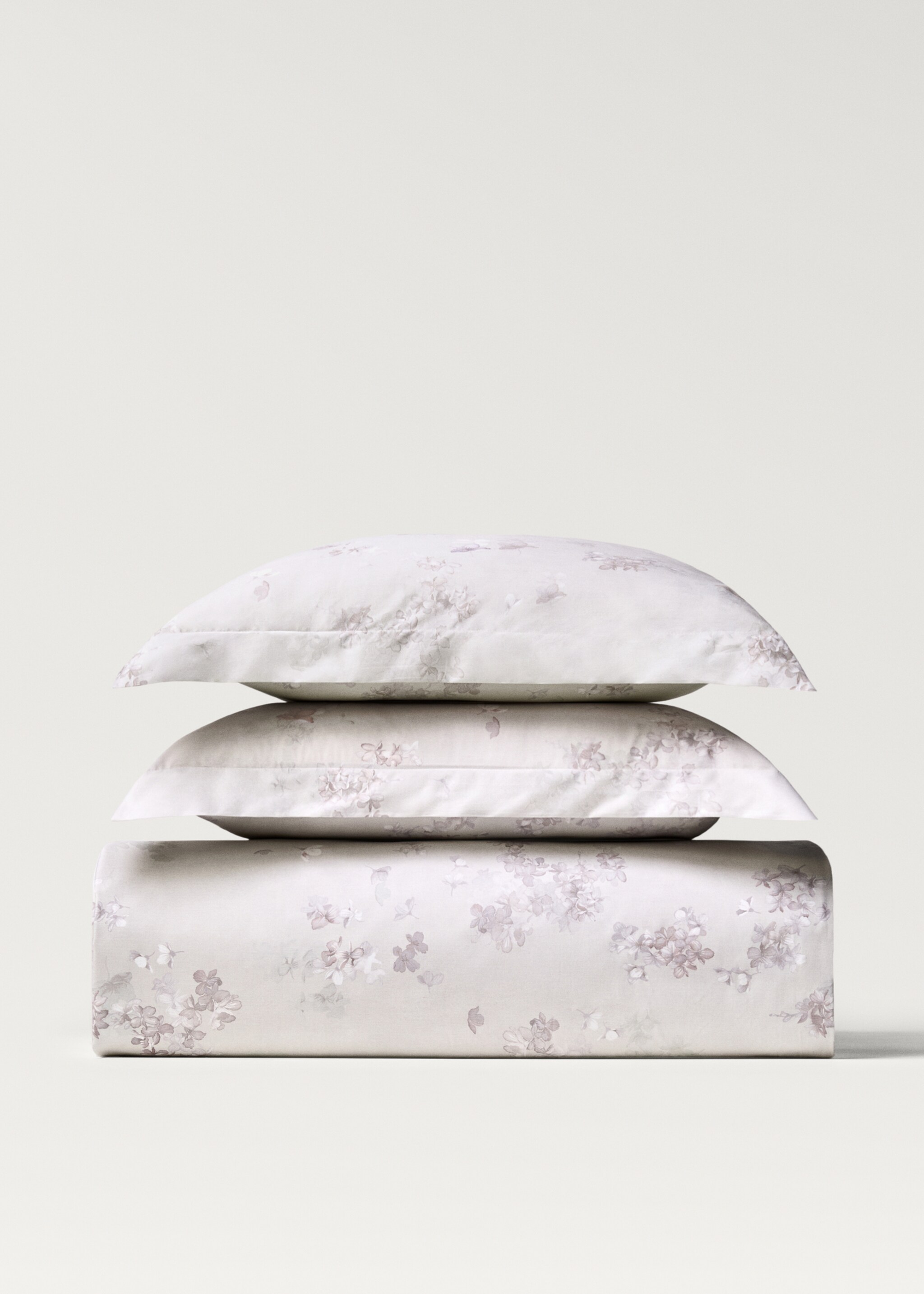 Bettbezug aus Baumwoll-Perkal mit romantischem Blumenmuster für 90 cm Bett - Artikel ohne Model