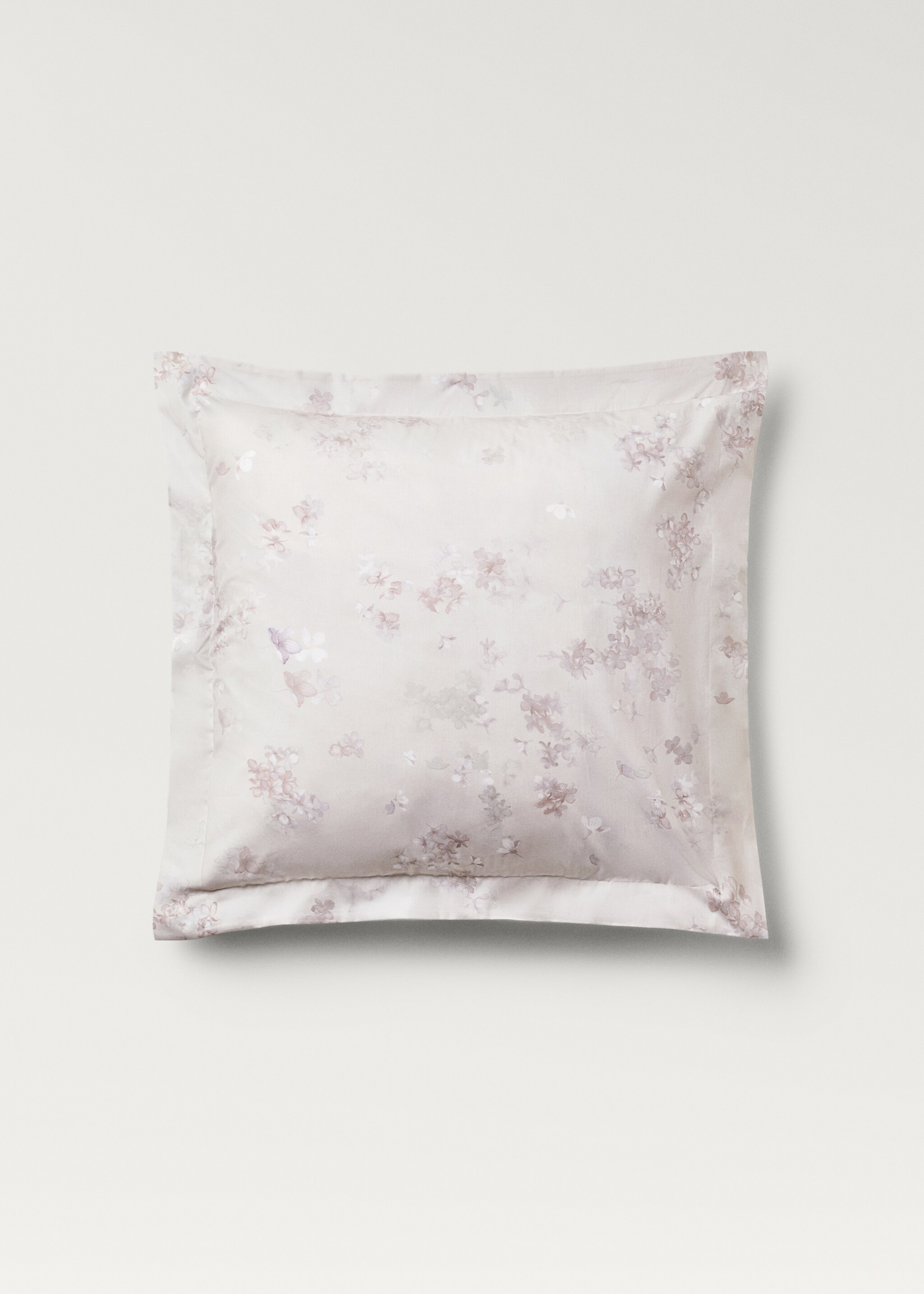 Two cotton percale romantic floral-print pillowcases 60x60 cm - Article without model