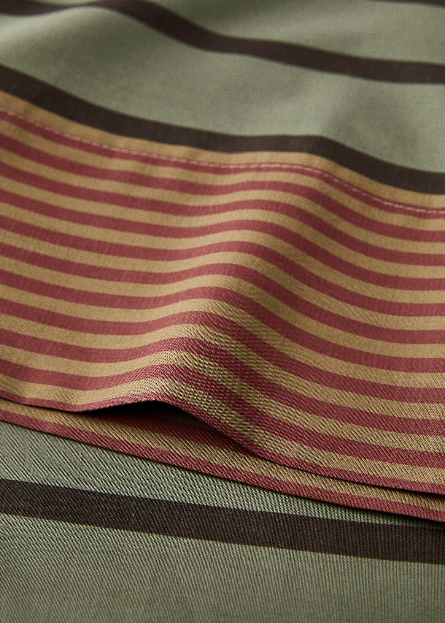 Taie d'oreiller en percale de coton à rayures multicolores 45x110 cm - Détail de l'article 2