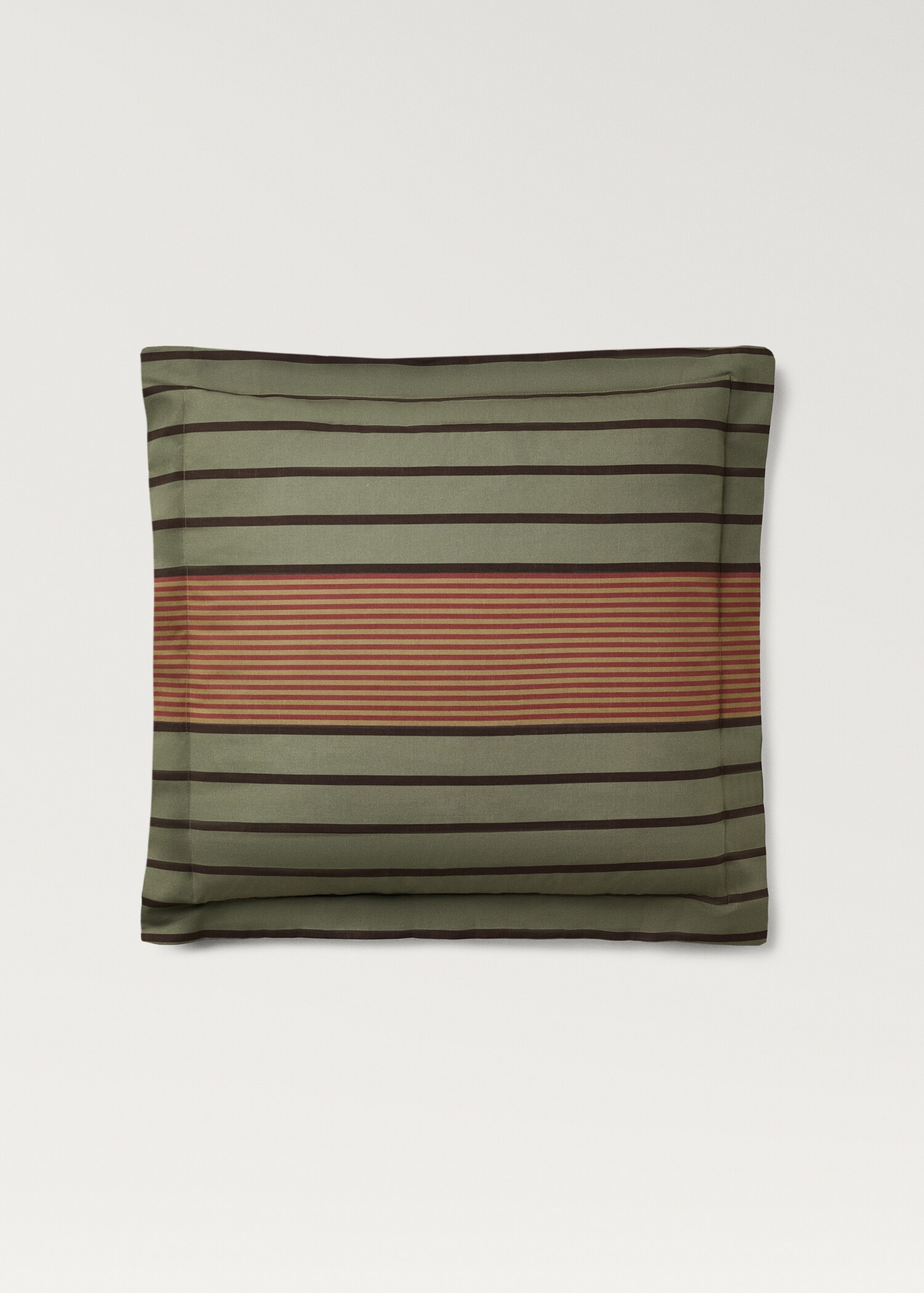 Deux taies d'oreiller en percale de coton rayures multiples 60x60 cm - Article sans modèle