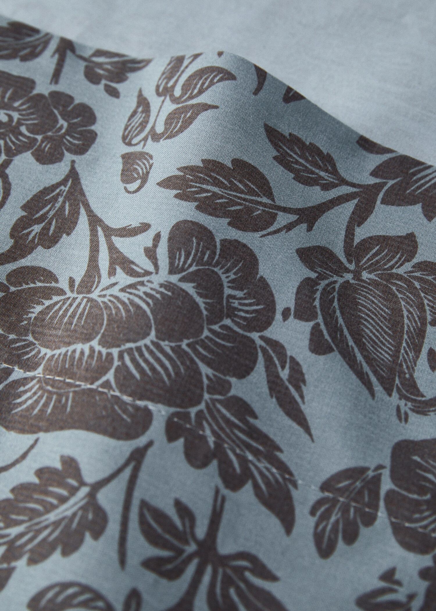 Percale cotton top sheet with two-tone printed flower for 135/140 cm bed - Details of the article 1